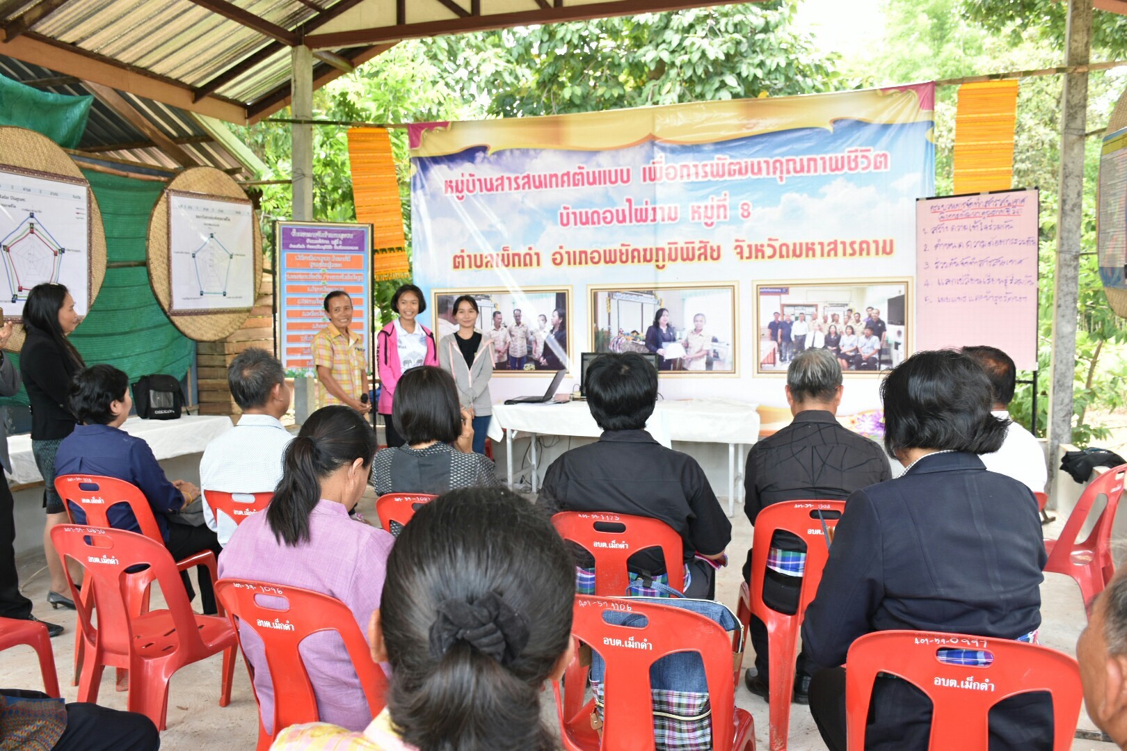 18 กรกฎาคม 2560 คณะกรรมการประกวดหมู่บ้านเศรษฐกิจพอเพียงดีเด่น ปี 2560  ตามโครงการมหาสารคามน้อมนำปรัชญาเศรษฐกิจพอเพียง  เพื่อพัฒนาคุณภาพในชุมชน ณ บ้านดอนไผ่งาม หมู่ที่ 8  ตำบลเม็กดำ อำเภอพยัคฆภูมิพิสัย จังหวัดมหาสารคาม  Copy