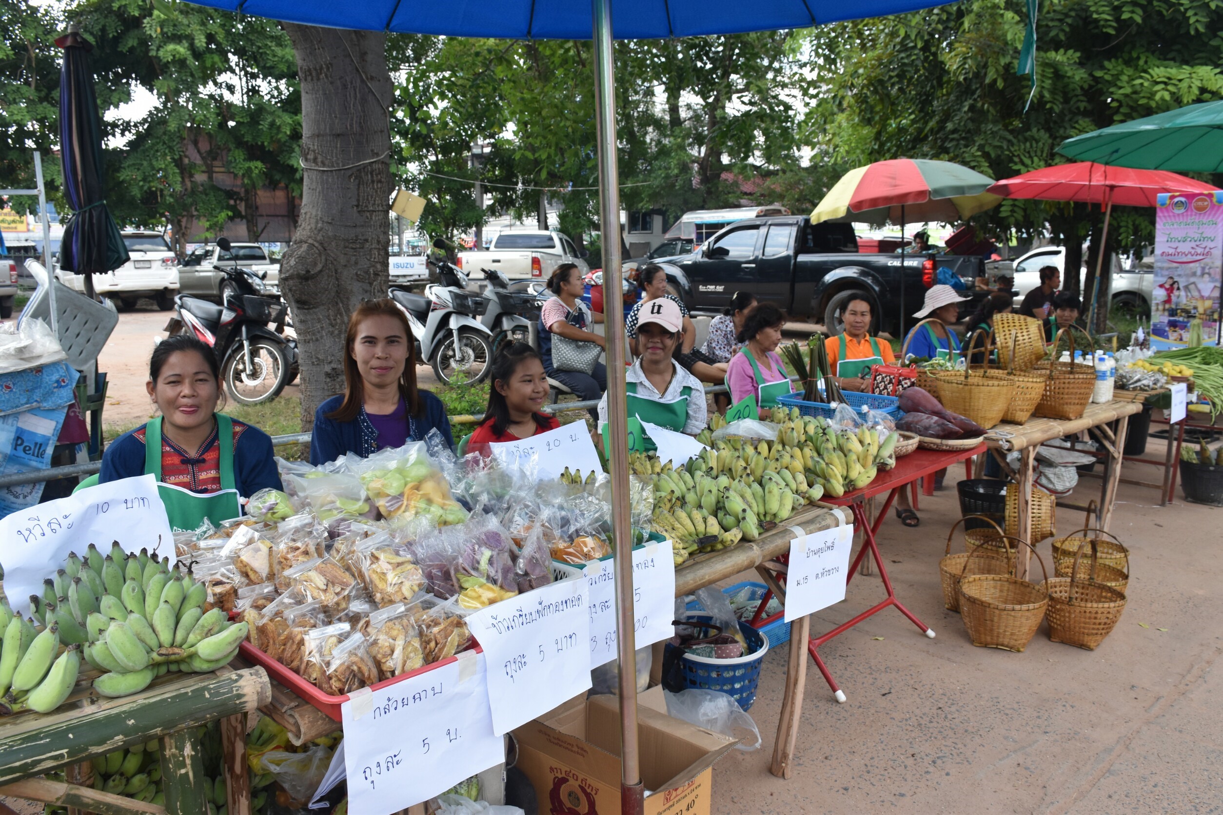 10 กันยายน 2560  นางสาวศศิธร ปัญญาไว พัฒนาการจังหวัดมหาสารคาม เป็นประธานเปิดงานตลาดนัดสัมมาชีพชุมชน ไทยช่วยไทย คนไทยยิ้มได้ อำเภอโกสุมพิสัย