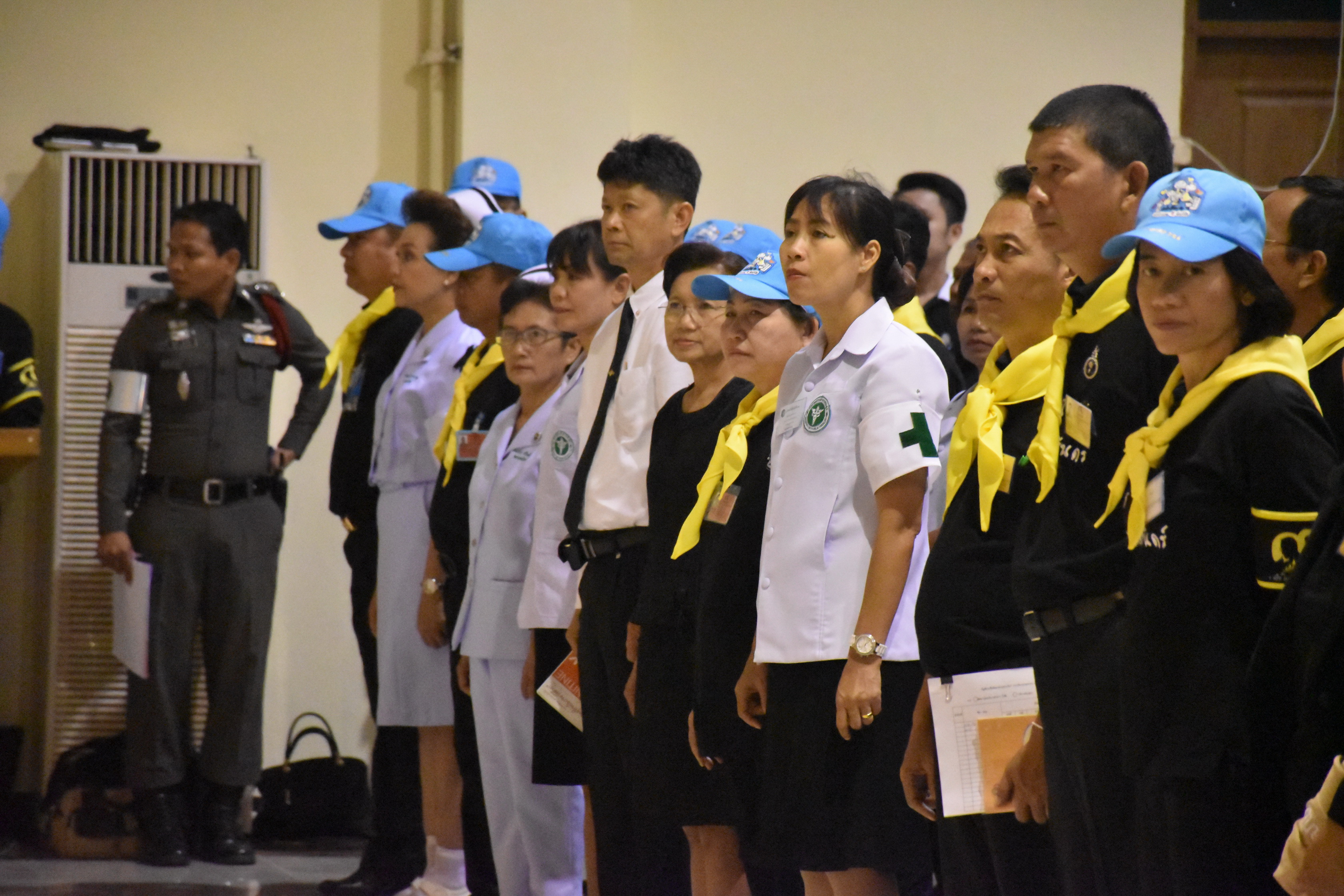 24 ตุลาคม 2560 จังหวัดมหาสารคามจัดประชุมจิตอาสาเฉพาะกิจฯ จังหวัดมหาสารคาม และซักซ้อมการปฏิบัติหน้าที่จิตอาสาเฉพาะกิจ 8 ประเภท ในพระราชพิธีถวายพระเพลิงพระบรมศพฯ แบบเสมือนจริง