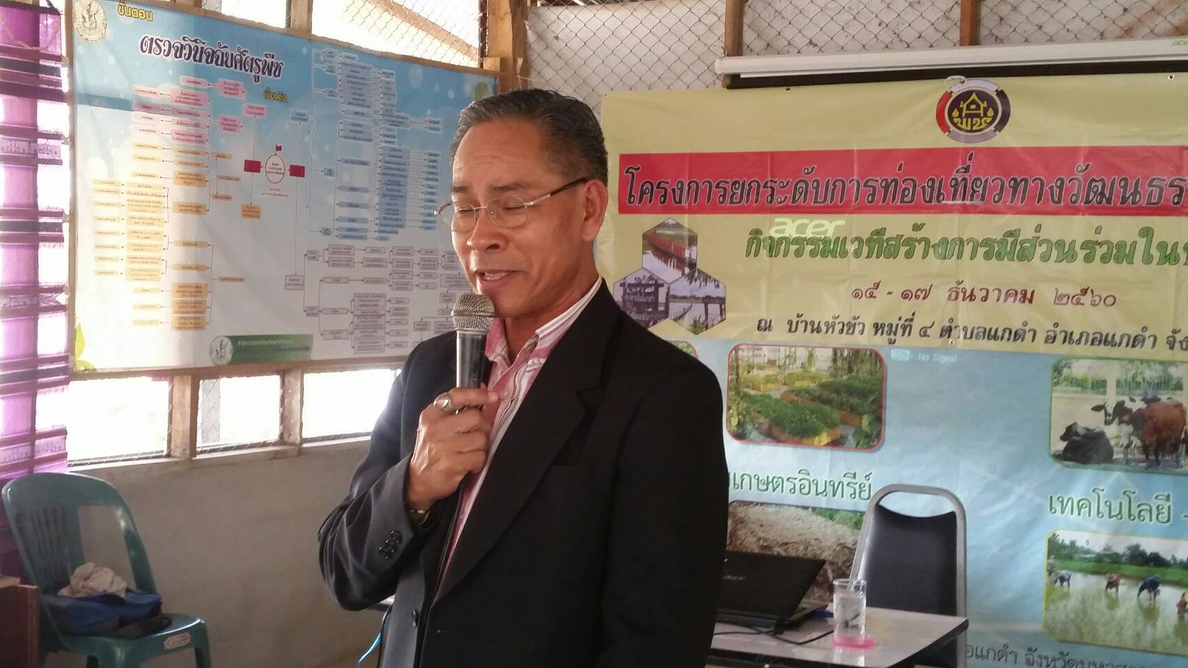 15 ธันวาคม 2560 โครงการยกระดับการท่องเที่ยวทางวัฒนธรรมครบวงจร กิจกรรมสร้างการมีส่วนร่วมในพื้นที่ หมู่บ้านท่องเที่ยวโดยชุมชน ณ บ้านหัวขัว ตำบลแกดำ อำเภอแกดำ จังหวัดมหาสารคาม