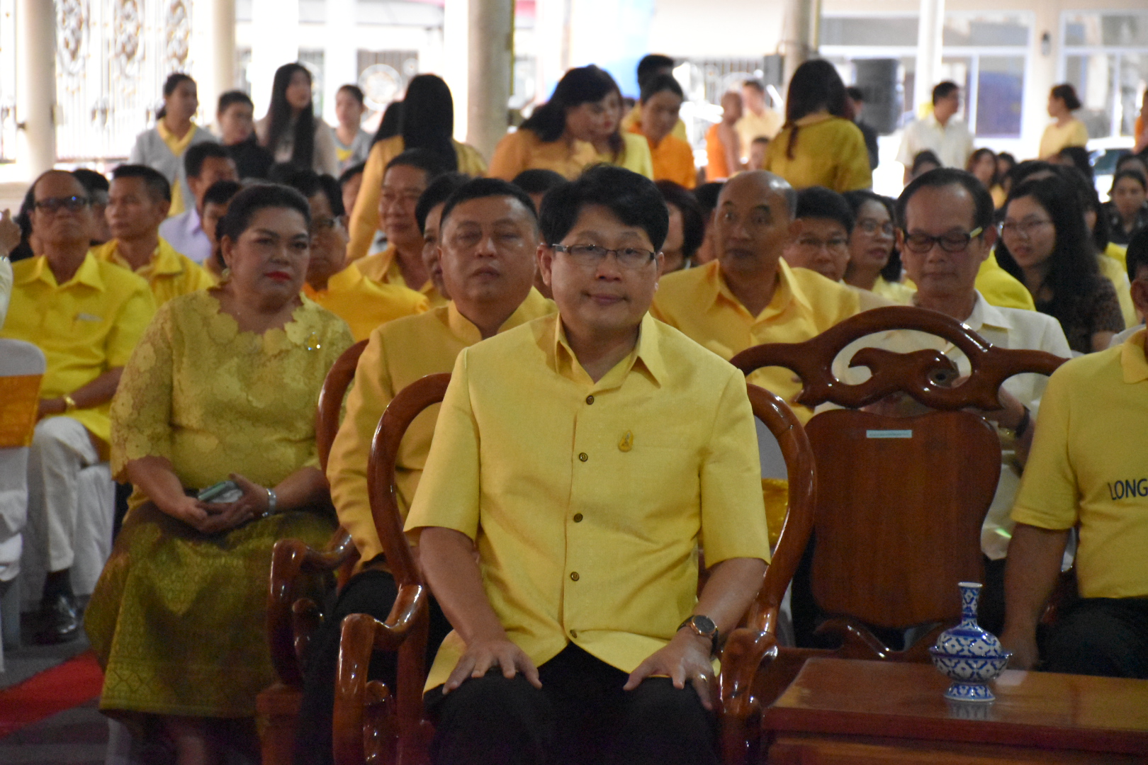 5 ธันวาคม 2560 พิธีทำบุญตักบาตรและเจริญพระพุทธมนต์ ถวายพระราชกุศล พระบาทสมเด็จพระปรมินทรมหาภูมิพลอดุลยเดช บรมนาถบพิตร เนื่องในวันคล้ายวันเฉลิมพระชนมพรรษา วันชาติ และวันพ่อแห่งชาติ