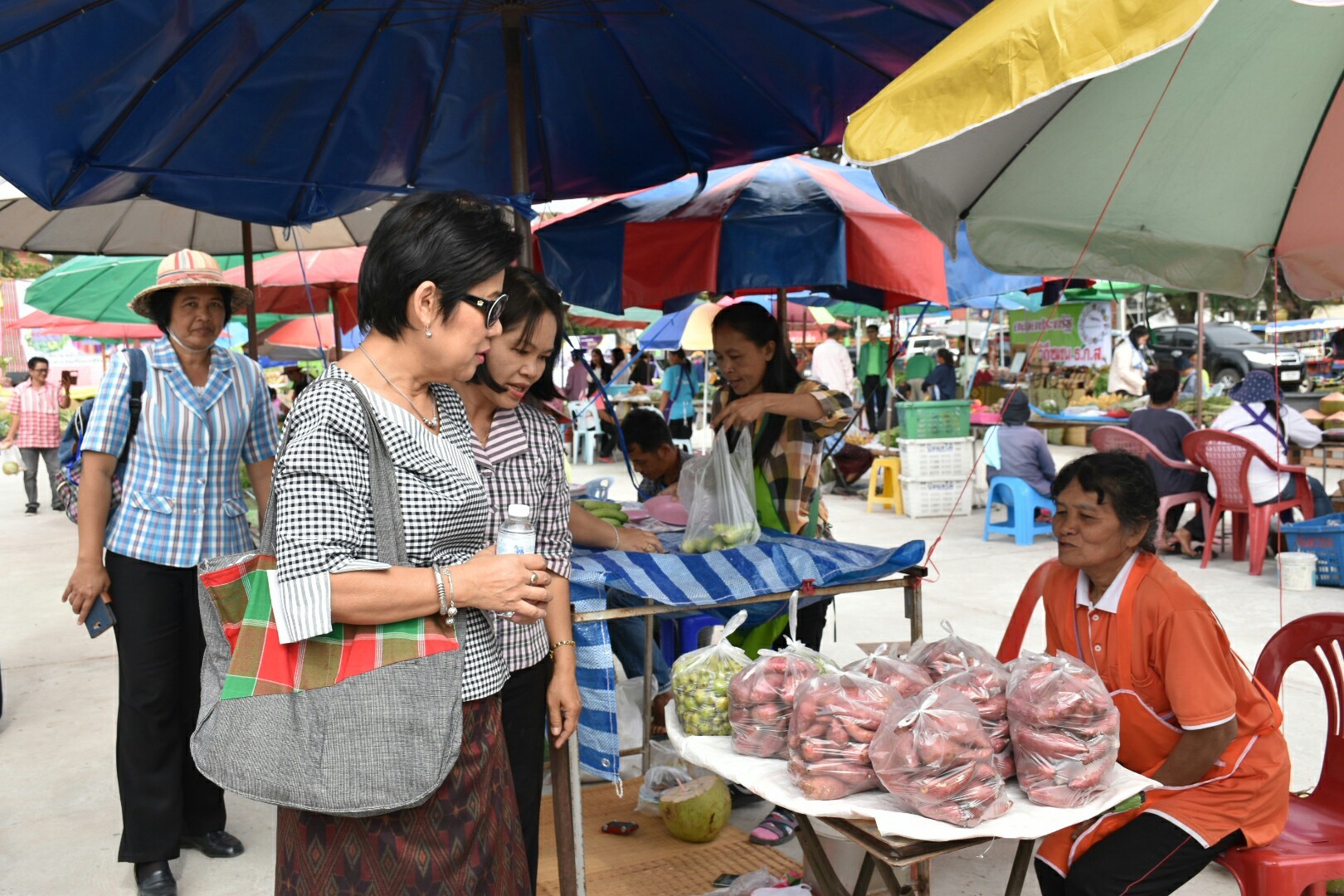 5 ธันวาคม 2560 กิจกรรม Kick Off ตลาดประชารัฐคนไทยยิ้มได้ จังหวัดมหาสารคาม ณ บริเวณตลาดประชารัฐคนไทยยิ้มได้ หน้าที่ว่าการอำเภอบรบือ จังหวัดมหาสารคาม