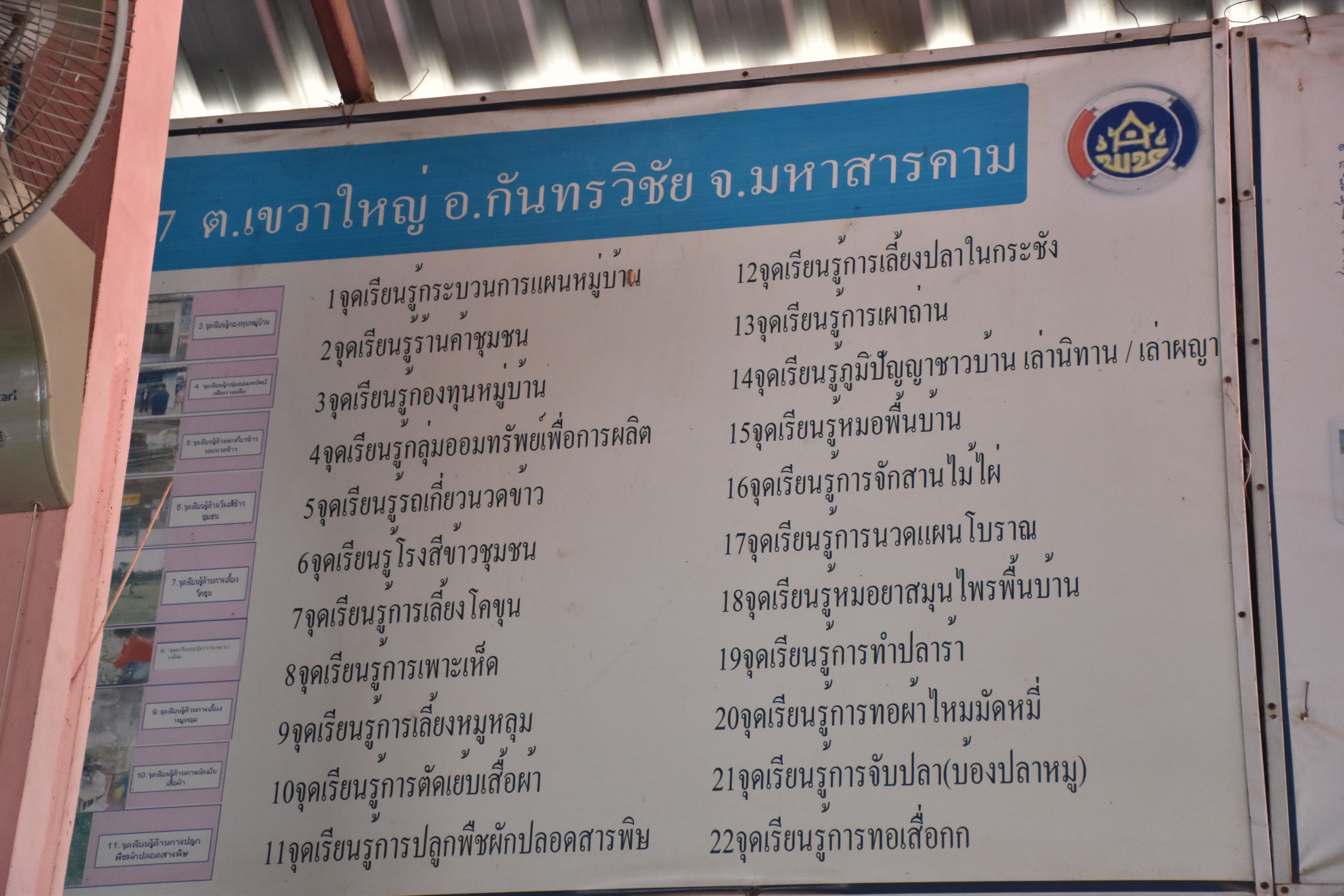 13 มีนาคม 2561 พัฒนาการจังหวัดมหาสารคาม เยี่ยมชมการดำเนินงาน ศูนย์เรียนรู้ชุมชนบ้านหินปูน หมู่ที่ 17 ตำบลเขวาใหญ่ อำเภอกันทรวิชัย จังหวัดมหาสารคาม