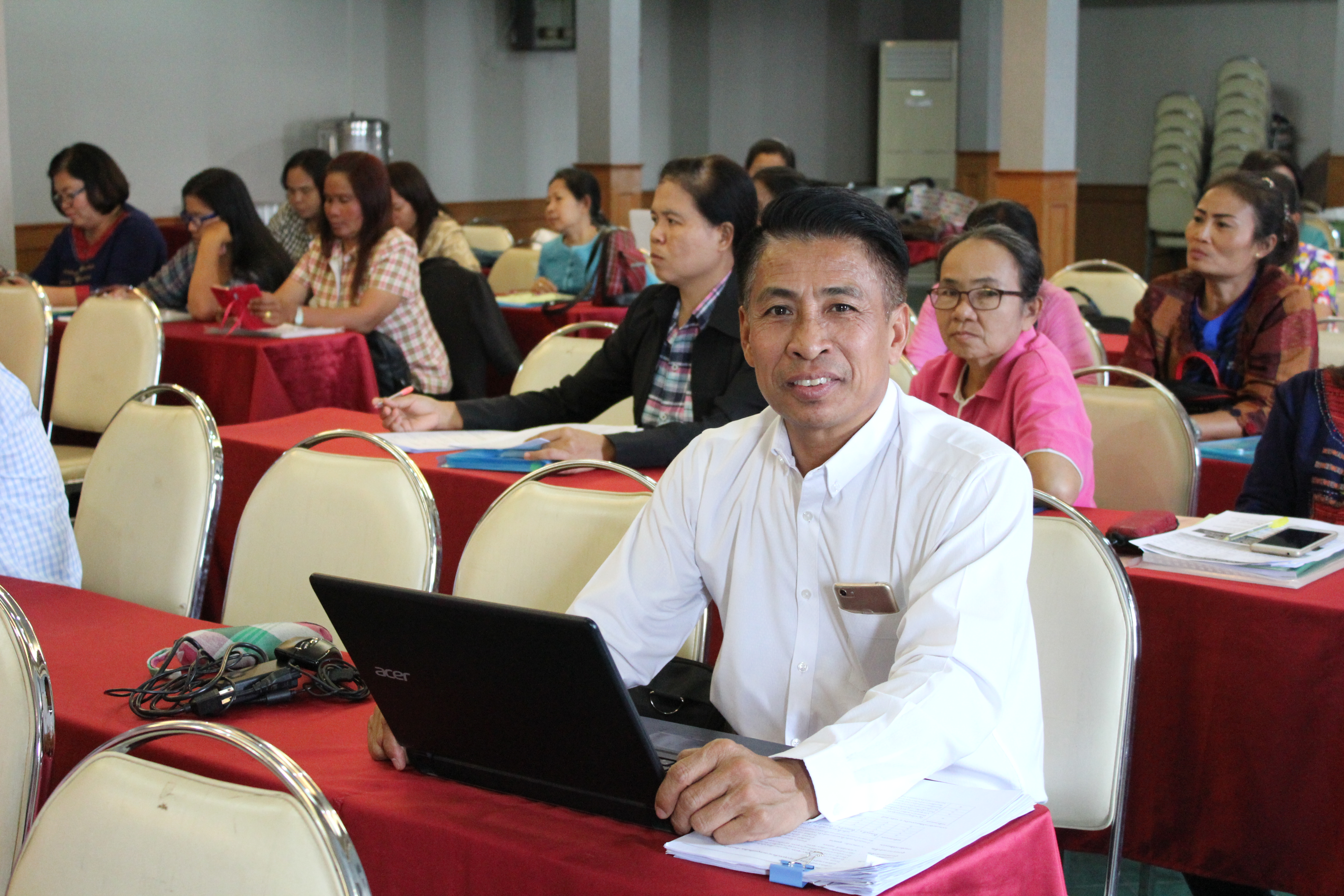 20 เมษายน 2561 โครงการฝึกอบรมการประเมินผลทุนหมุนเวียนกองทุนพัฒนาบทบาทสตรี ณ โรงแรมวสุ อำเภอเมืองมหาสารคาม จังหวัดมหาสารคาม