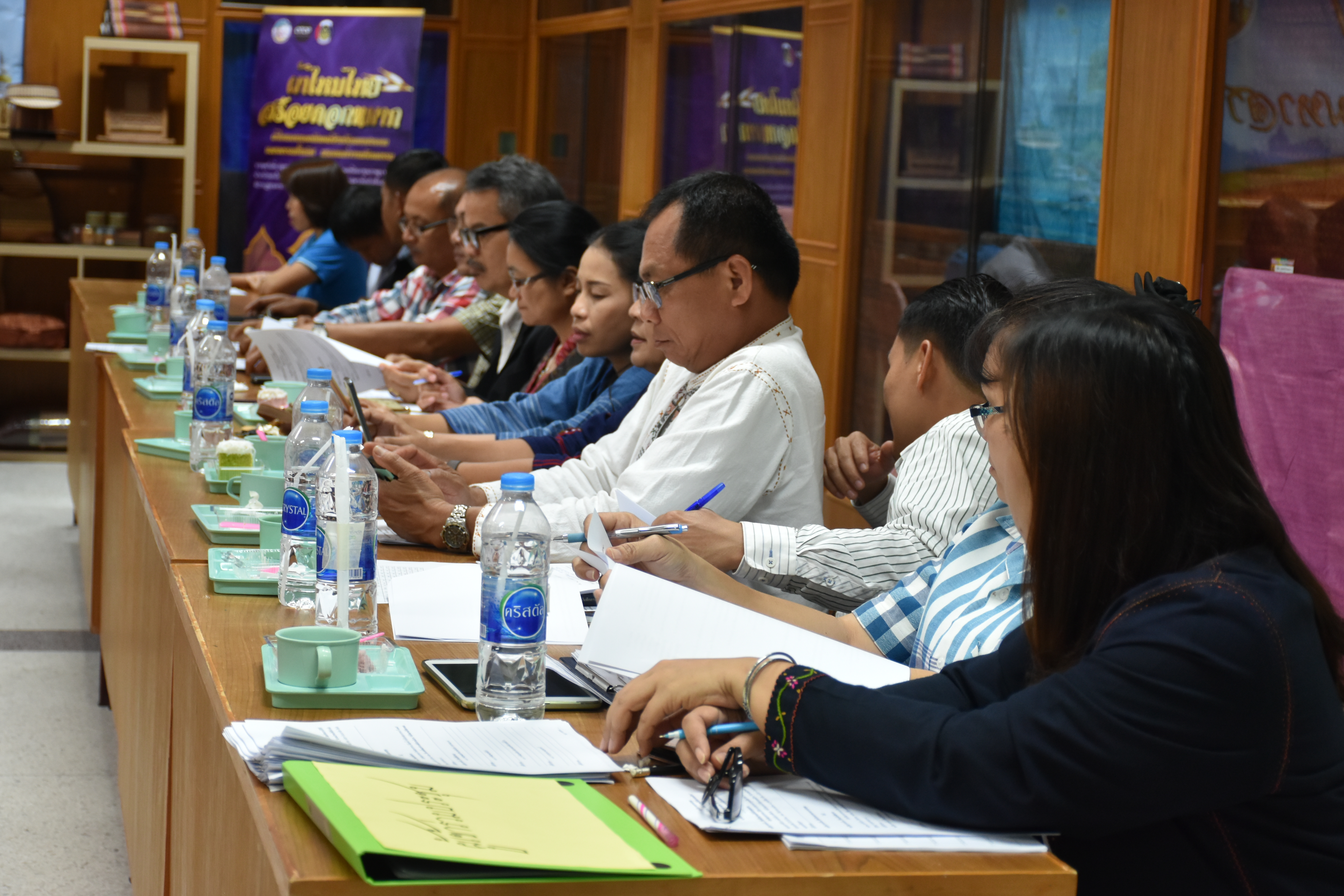 @มหาสารคาม  7 กันยายน 2561 ประชุม คณะทำงานจัดกิจกรรม ‘เส้นไหมลายผ้าสี่นคราแดนอีสาน’ ในงานสมโภชพระโพธิสัตว์กวนอิมพันพระหัตถ์