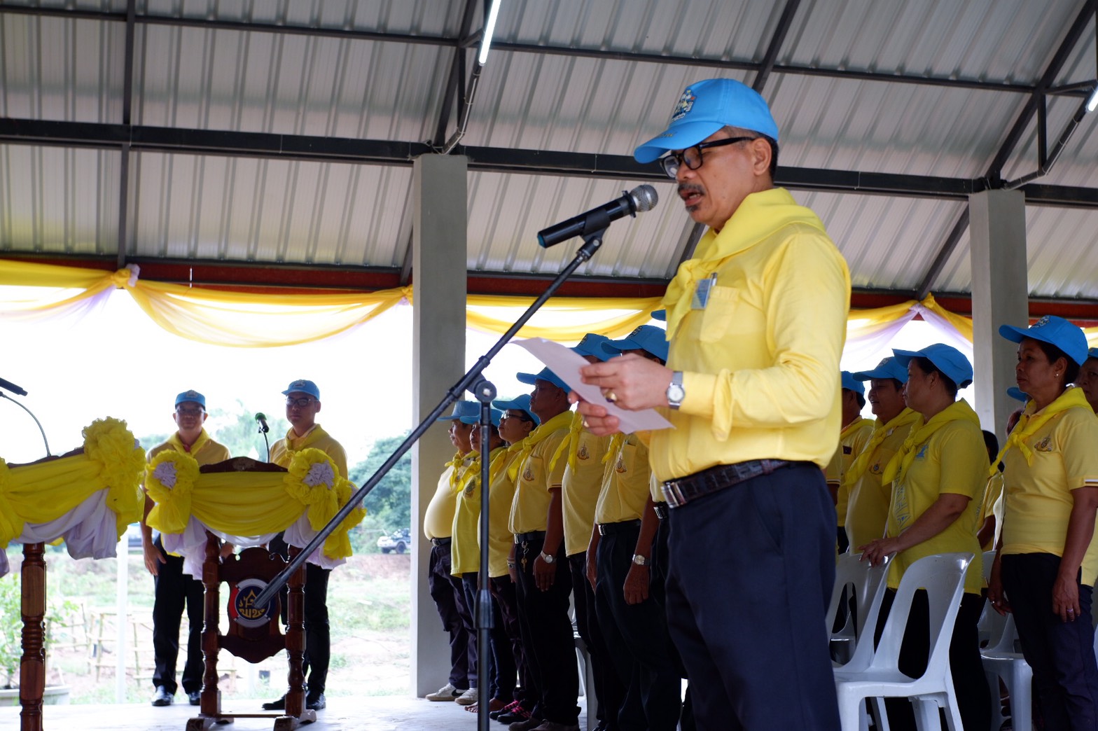 10 พฤษภาคม 2562 เวลา 10.00 น. พิธีเปิดโครงการพัฒนาหมู่บ้านเศรษฐกิจพอเพียง มั่นคง มั่งคั่ง ยั่งยืน เฉลิมพระเกียรติเนื่องในโอกาสมหามงคลพระราชพิธีบรมราชาภิเษก
