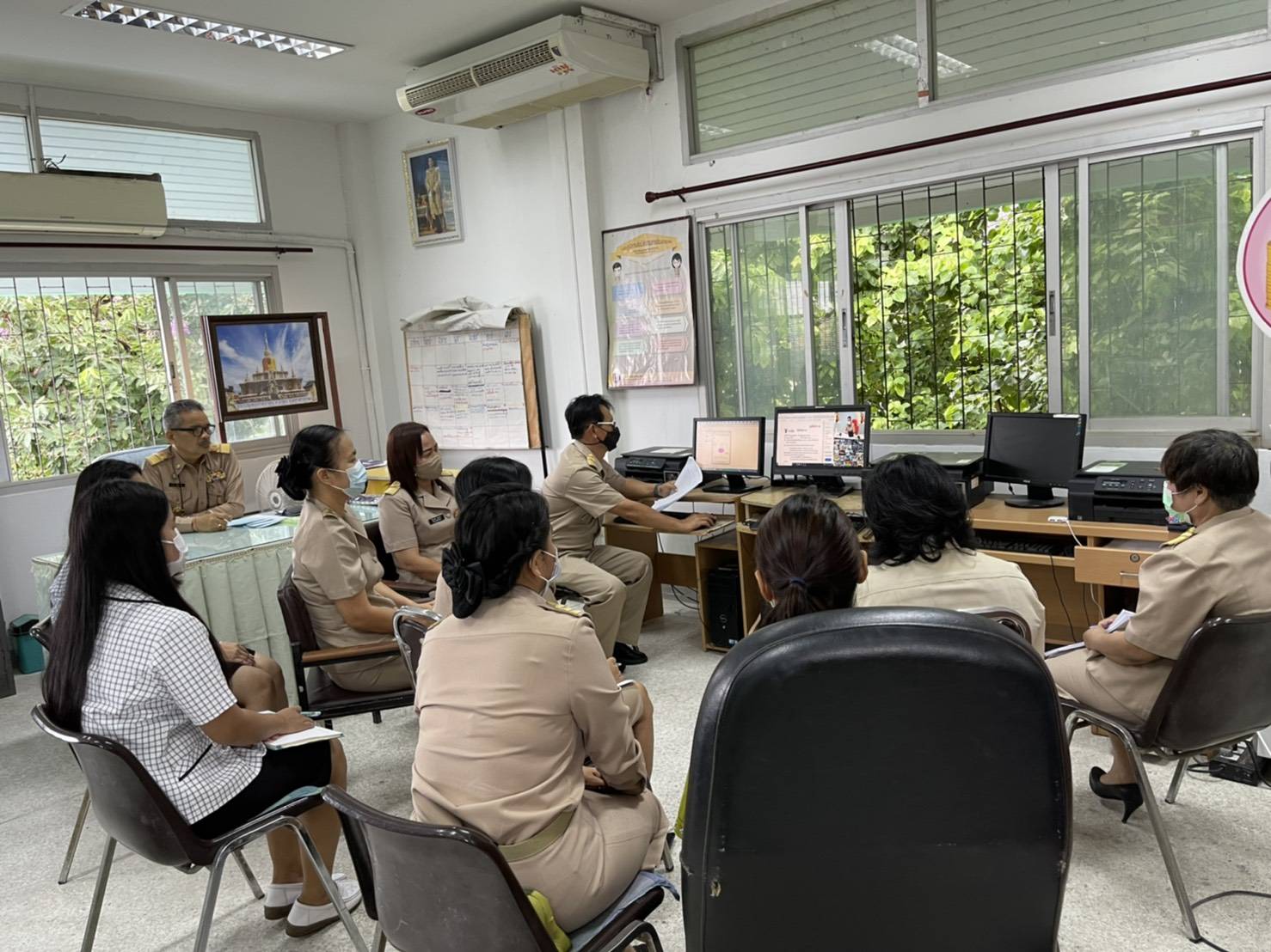 พช.มหาสารคาม ร่วมรับมอบนโยบายจากการประชุมกรมการพัฒนาชุมชน ผ่านระบบวีดีทัศน์ทางไกล(Video Conference)