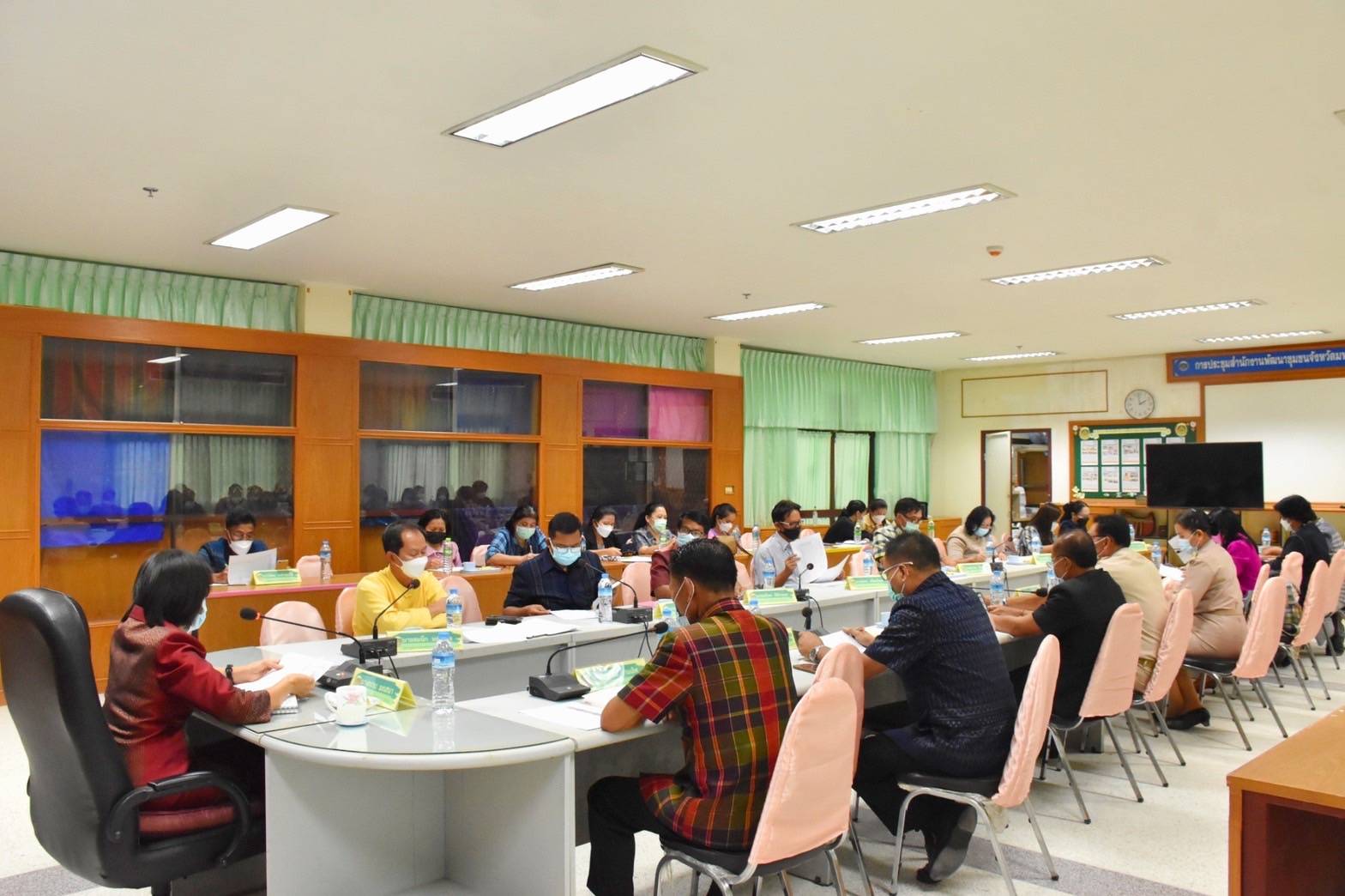 พช.มหาสารคาม จัดประชุมชี้แจงข้อราชการสำคัญเร่งด่วนตามนโยบายของกรมการพัฒนาชุมชนและจังหวัดมหาสารคาม
