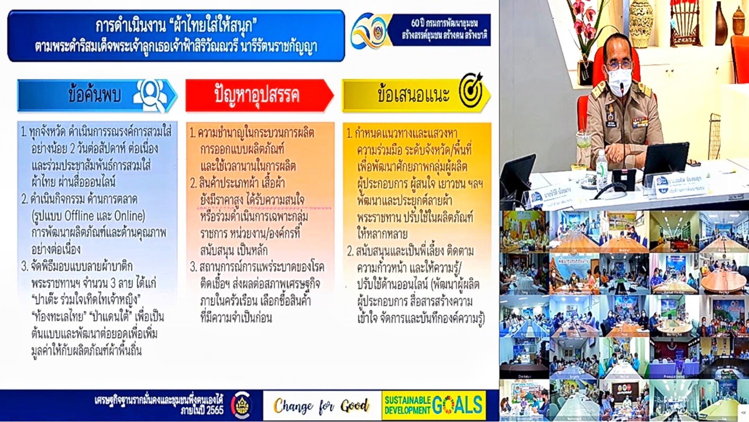 พช.มหาสารคาม ร่วมประชุมกรมการพัฒนาชุมชน ครั้งที่ 10/2564 ผ่านระบบวีดีทัศน์ทางไกล (Video Conference)