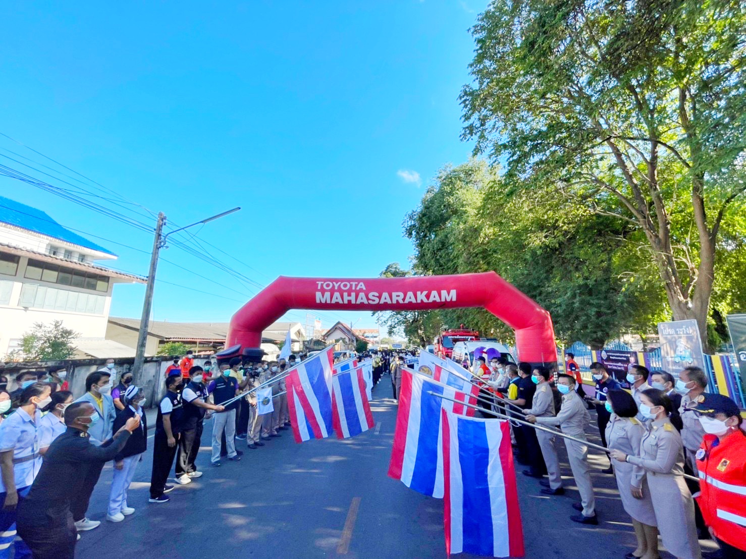 ??พช.มหาสารคาม ร่วมพิธีเปิดศูนย์ปฏิบัติการป้องกันและลดอุบัติเหตุทางถนนช่วงเทศกาลปีใหม่