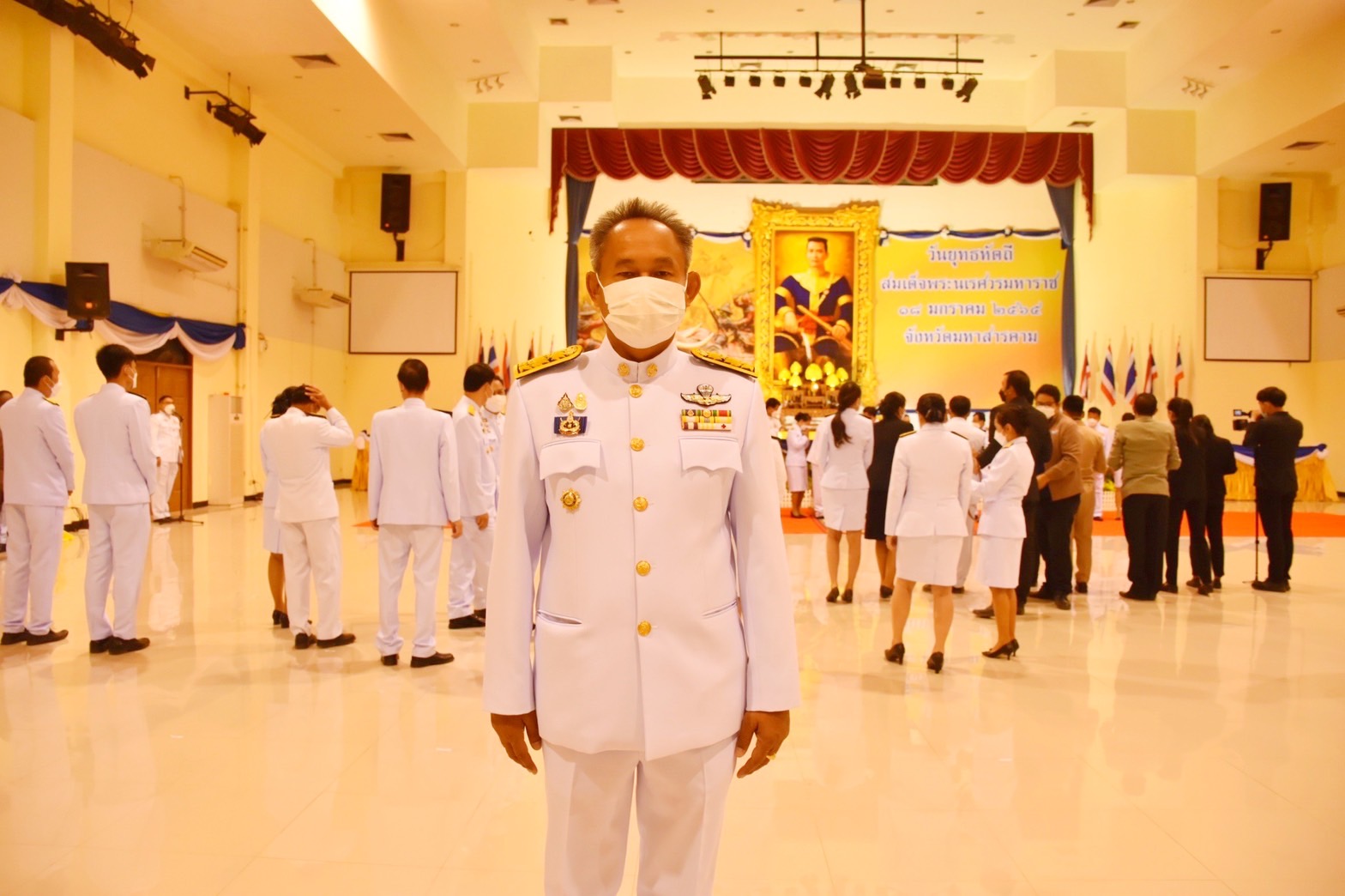พัฒนาชุมชนจังหวัดมหาสารคาม ร่วมงานรัฐพิธีถวายราชสักการะเนื่องใน “วันยุทธหัตถีสมเด็จพระนเรศวรมหาราช”