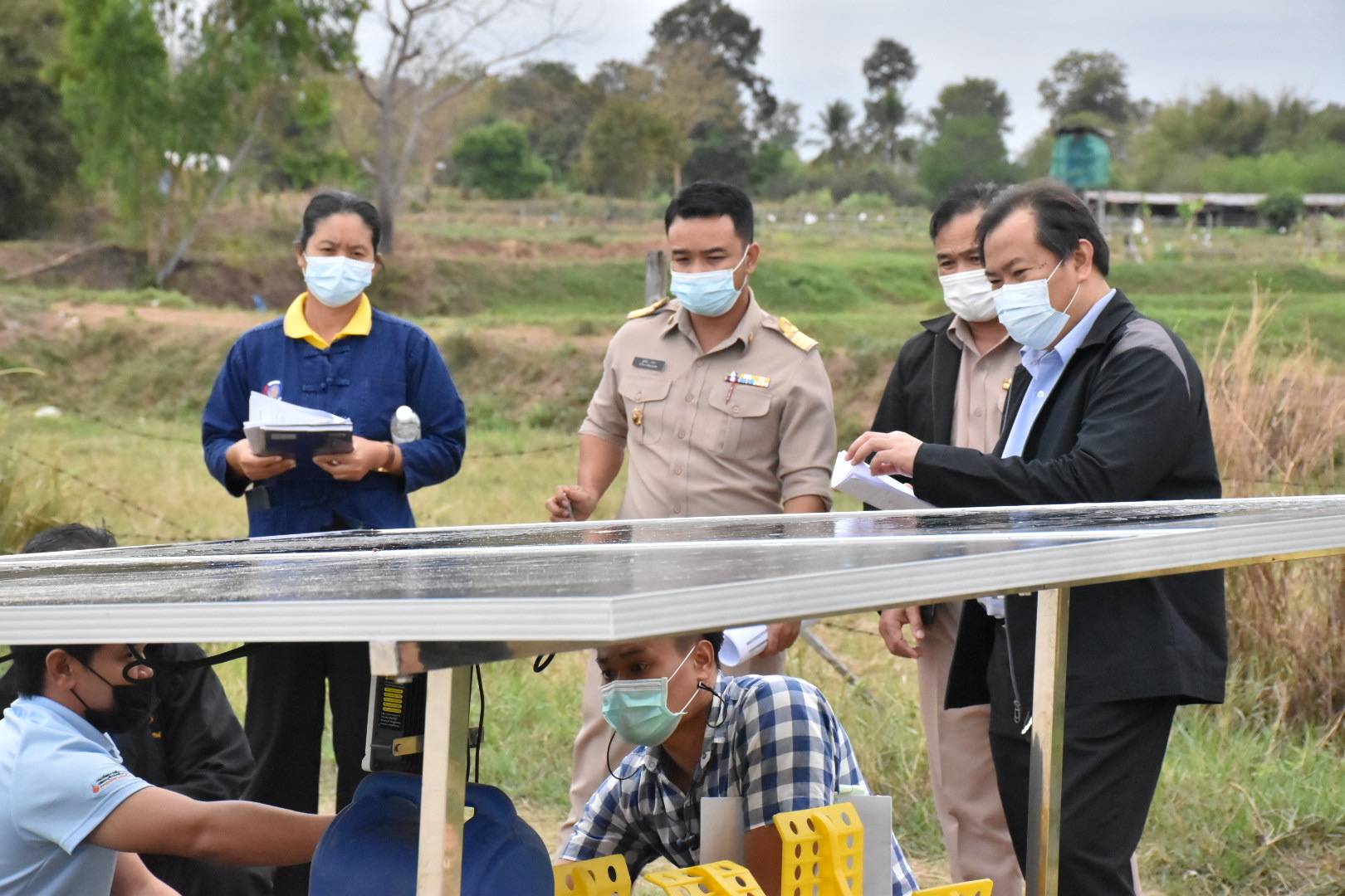 พช.มหาสารคามลงพื้นที่ตรวจรับครุภัณฑ์การเกษตร เพื่อสนับสนุนการดำเนินงานพัฒนาพื้นที่เรียนรู้ชุมชนต้นแบบการพัฒนาคุณภาพชีวิต (CLM) จ.มหาสารคาม
