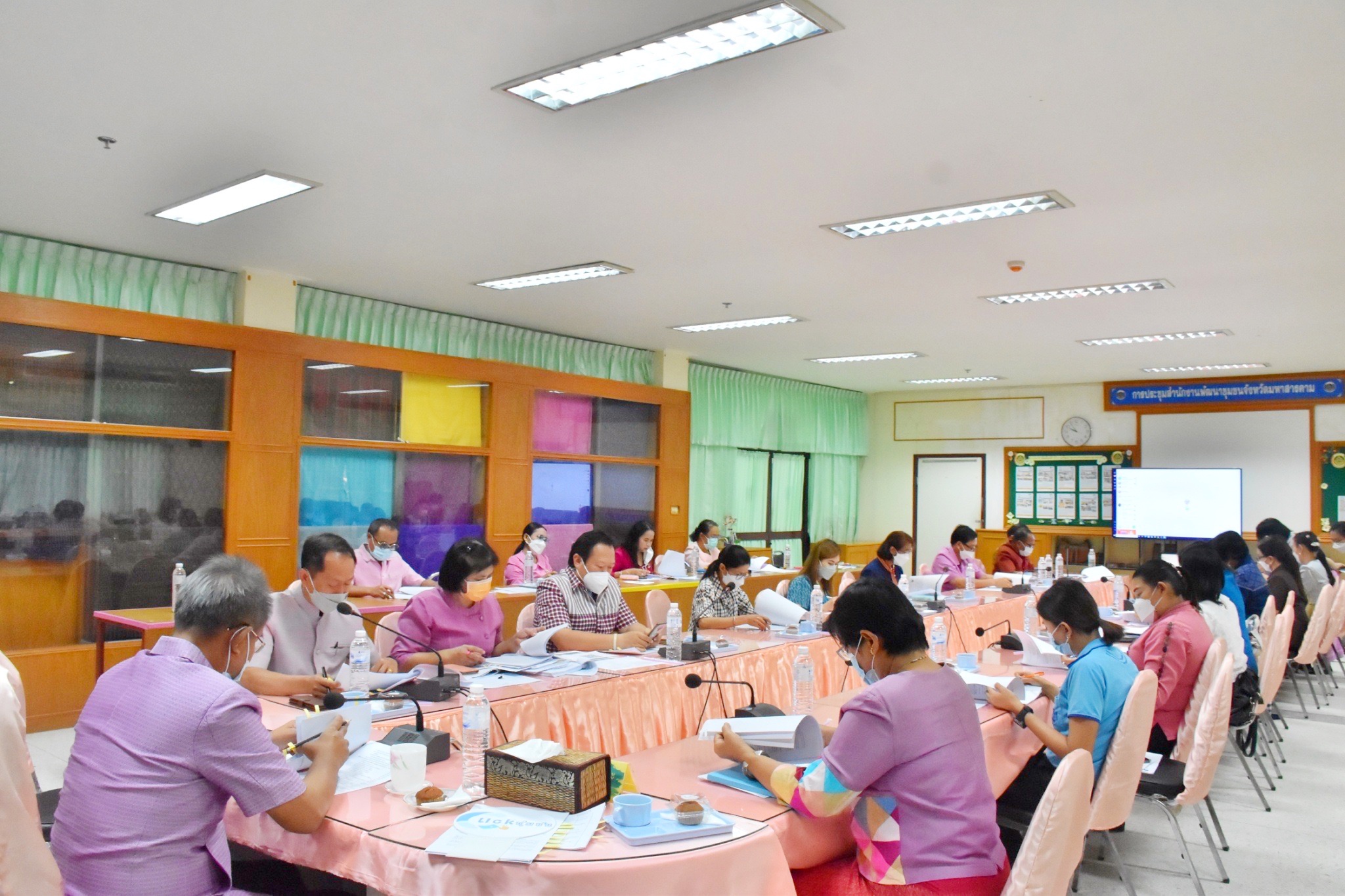 พช.มหาสารคามประชุมคณะทำงานด้านการพัฒนาเศรษฐกิจฐานรากและประชารัฐจังหวัดมหาสารคาม (E๓) และผู้เกี่ยวข้องครั้งที่ ๑ / ๒๕๖๕
