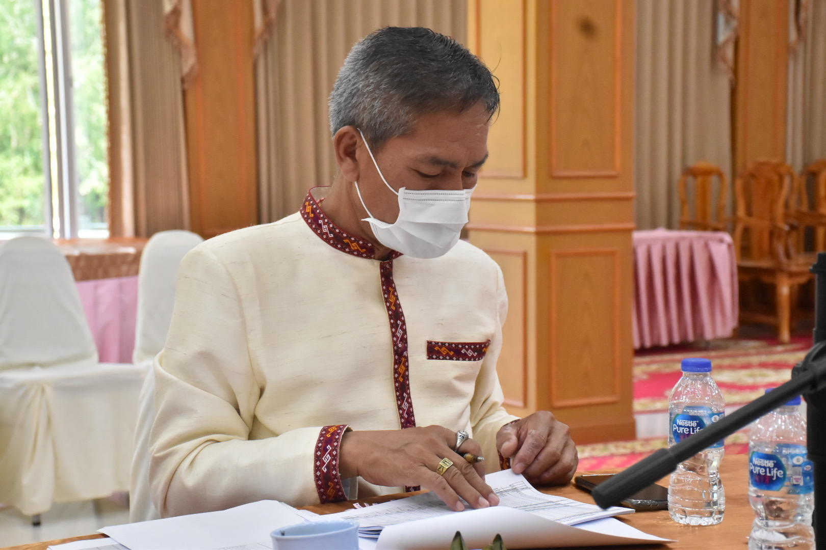 พช.มหาสารคามประชุมประจำเดือนสำนักงานพัฒนาชุมชนจังหวัดมหาสารคาม ครั้งที่ ๓/๒๕๖๕