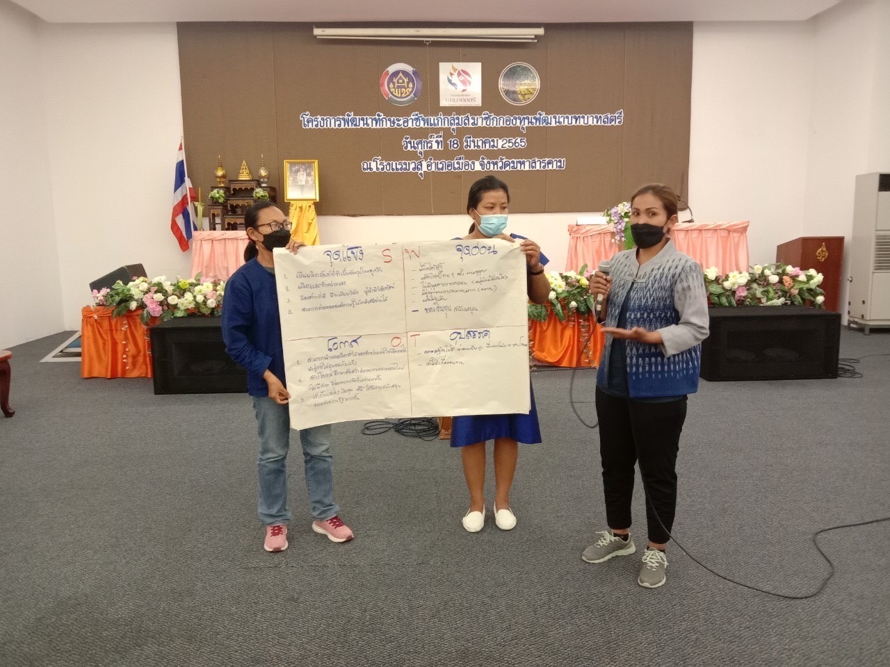 พช.มหาสารคาม ดำเนินโครงการพัฒนาทักษะอาชีพแก่กลุ่มสมาชิกกองทุนพัฒนาบทบาทสตรี