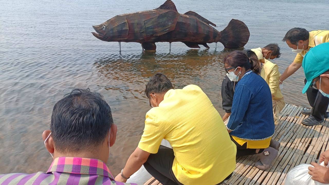 พช.มหาสารคาม ร่วมกับ บริษัทประชารัฐรักสามัคคีมหาสารคาม (วิสาหกิจเพื่อสังคม) จำกัด จัดกิจกรรมปล่อยพันธุ์ปลาบู่เพื่อการอนุรักษ์และการขยายพันธุ์ อ่างเก็บน้ำห้วยค้อ อำเภอนาเชือก จังหวัดมหาสารคาม