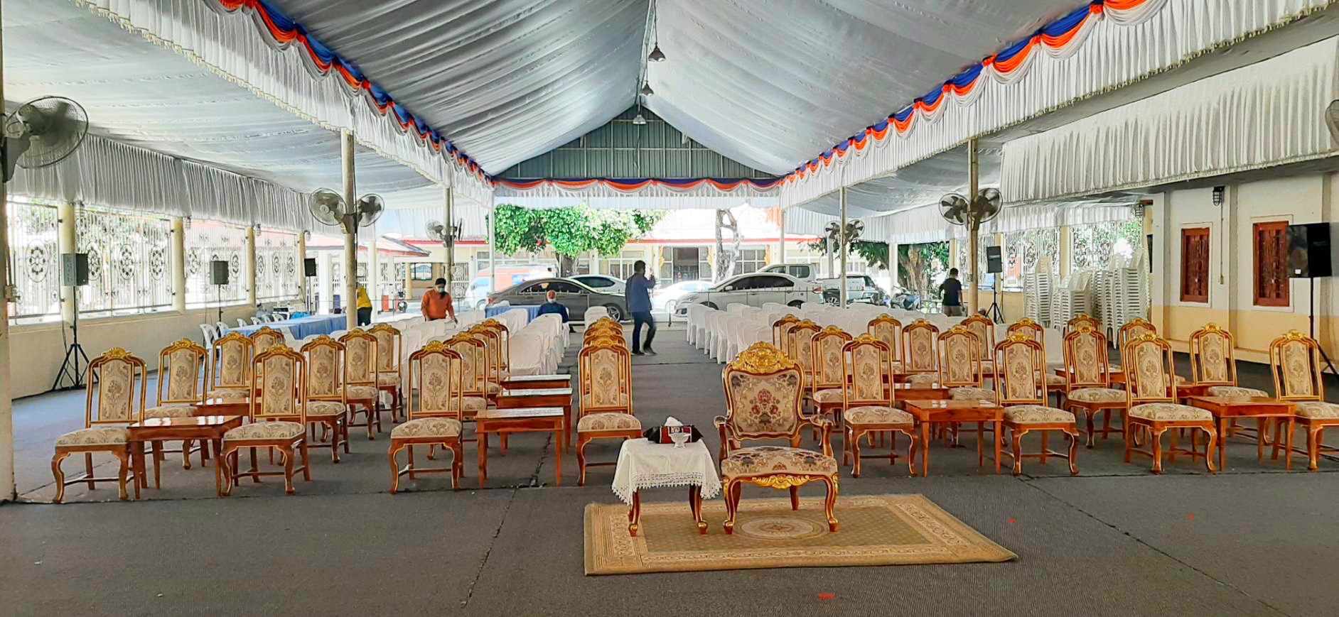 พช.มหาสารคามจัดเตรียมสถานที่ดำเนินโครงการ “ทอดผ้าป่าสมทบกองทุนพัฒนาเด็กชนบท ในพระราชูปถัมภ์ สมเด็จพระเทพรัตนราชสุดาฯ สยามบรมราชกุมารี”