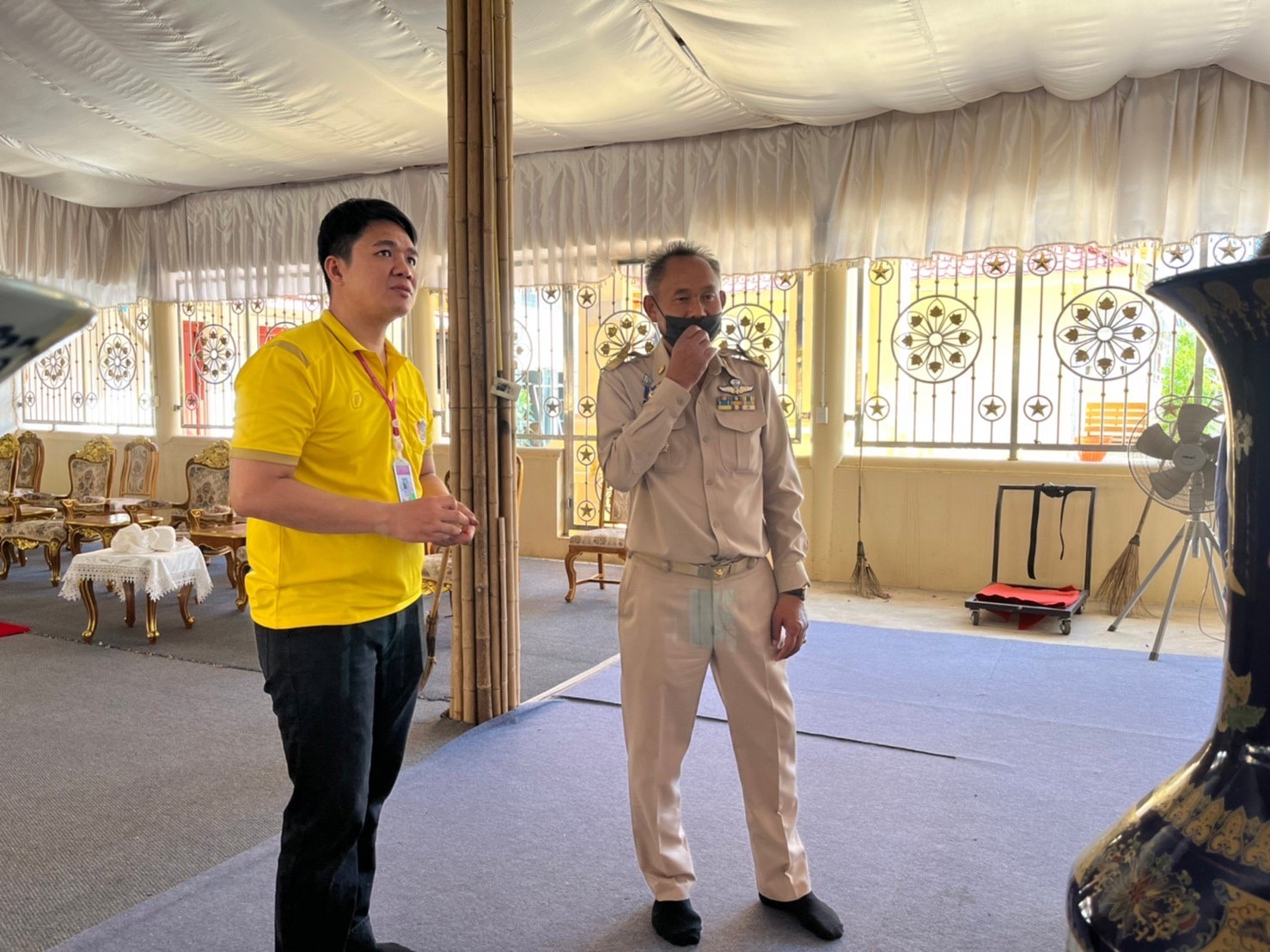 พช.มหาสารคามจัดเตรียมสถานที่ดำเนินโครงการ “ทอดผ้าป่าสมทบกองทุนพัฒนาเด็กชนบท ในพระราชูปถัมภ์ สมเด็จพระเทพรัตนราชสุดาฯ สยามบรมราชกุมารี”