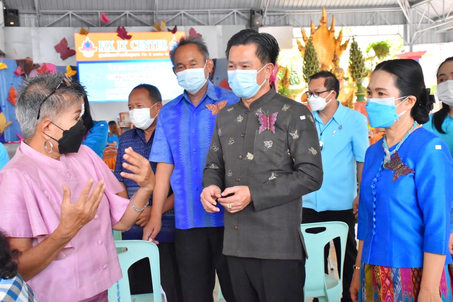 จังหวัดมหาสารคาม จัดแถลงข่าวการประดิษฐ์ผีเสื้อเพื่อนำไปประดับในนิทรรศการเฉลิมพระเกียรติ สมเด็จพระนางเจ้าสิริกิติ์ พระบรมราชินีนาถ พระบรมราชชนนีพันปีหลวง เนื่องในโอกาสมหามงคลเฉลิมพระชนมพรรษา 90 พรรษา 12 สิงหาคม 2565