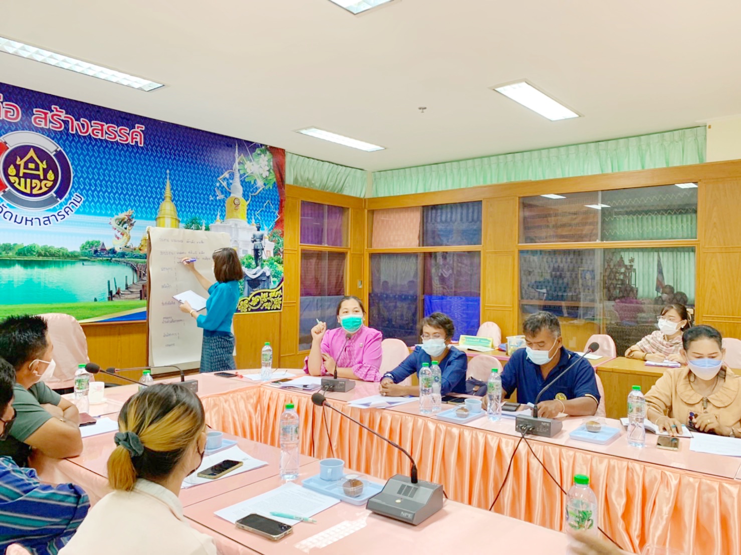 พช.มหาสารคามประชุมการจัดตั้งคณะกรรมการเครือข่าย โคก หนอง นา พัฒนาชุมชน จังหวัดมหาสารคาม ครั้งที่ ๑/๒๕๖๕