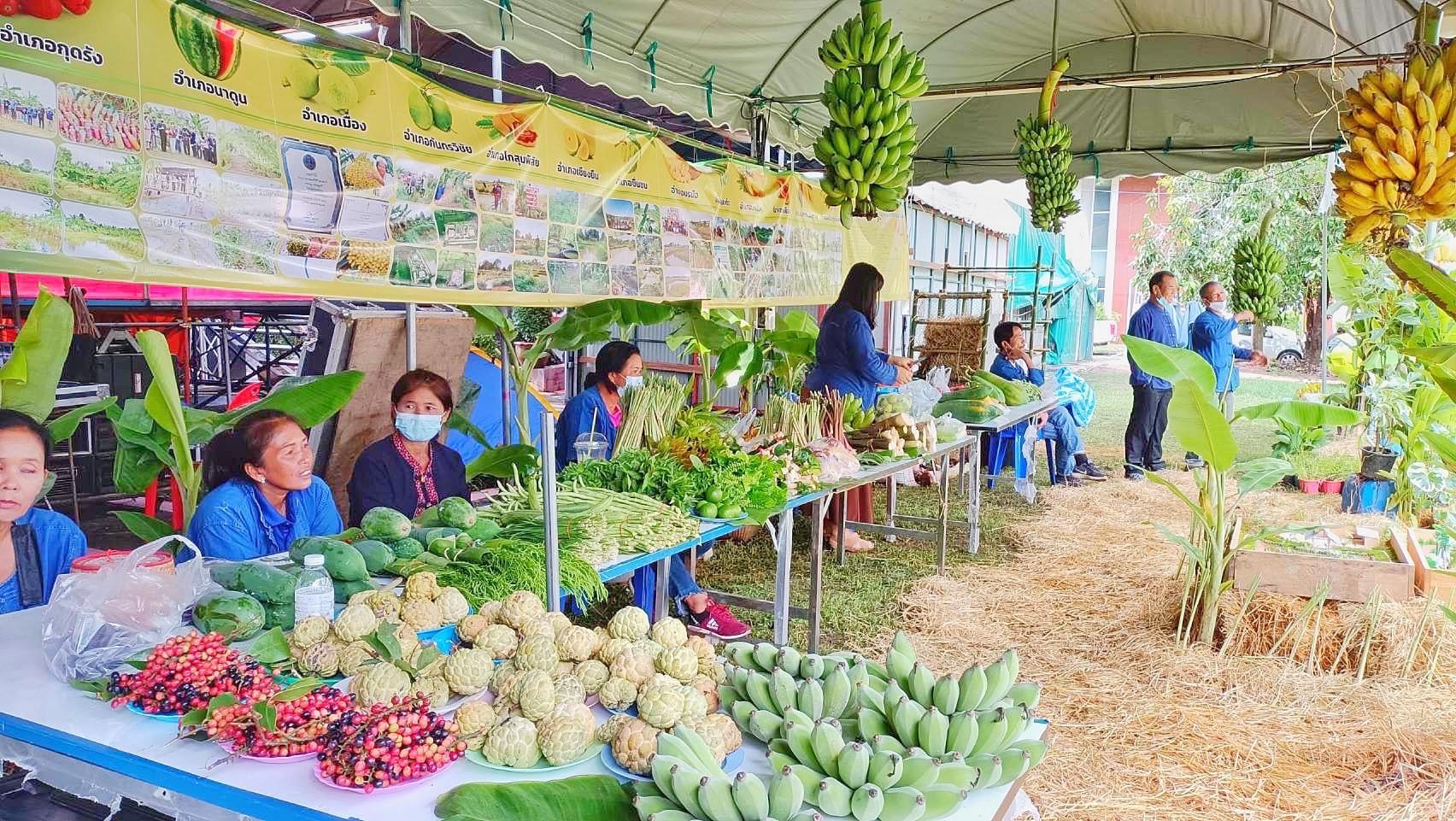 พช.มหาสารคาม ร่วมกับเครือข่ายการพัฒนา จัดเตรียมสถานที่จัดนิทรรศการงานพัฒนาชุมชน ในงานกาชาด จังหวัดมหาสารคาม