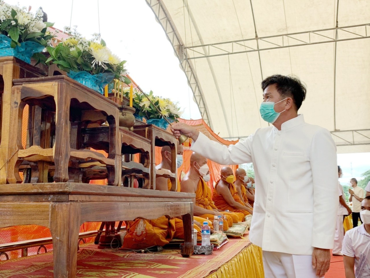 พช.มหาสารคาม ร่วมกิจกรรมส่งเสริมพระพุทธศาสนา เนื่องในเทศกาลวันอาสาฬหบูชาและเข้าพรรษา ประจำปี 2565 ณ พระบรมธาตุนาดูน