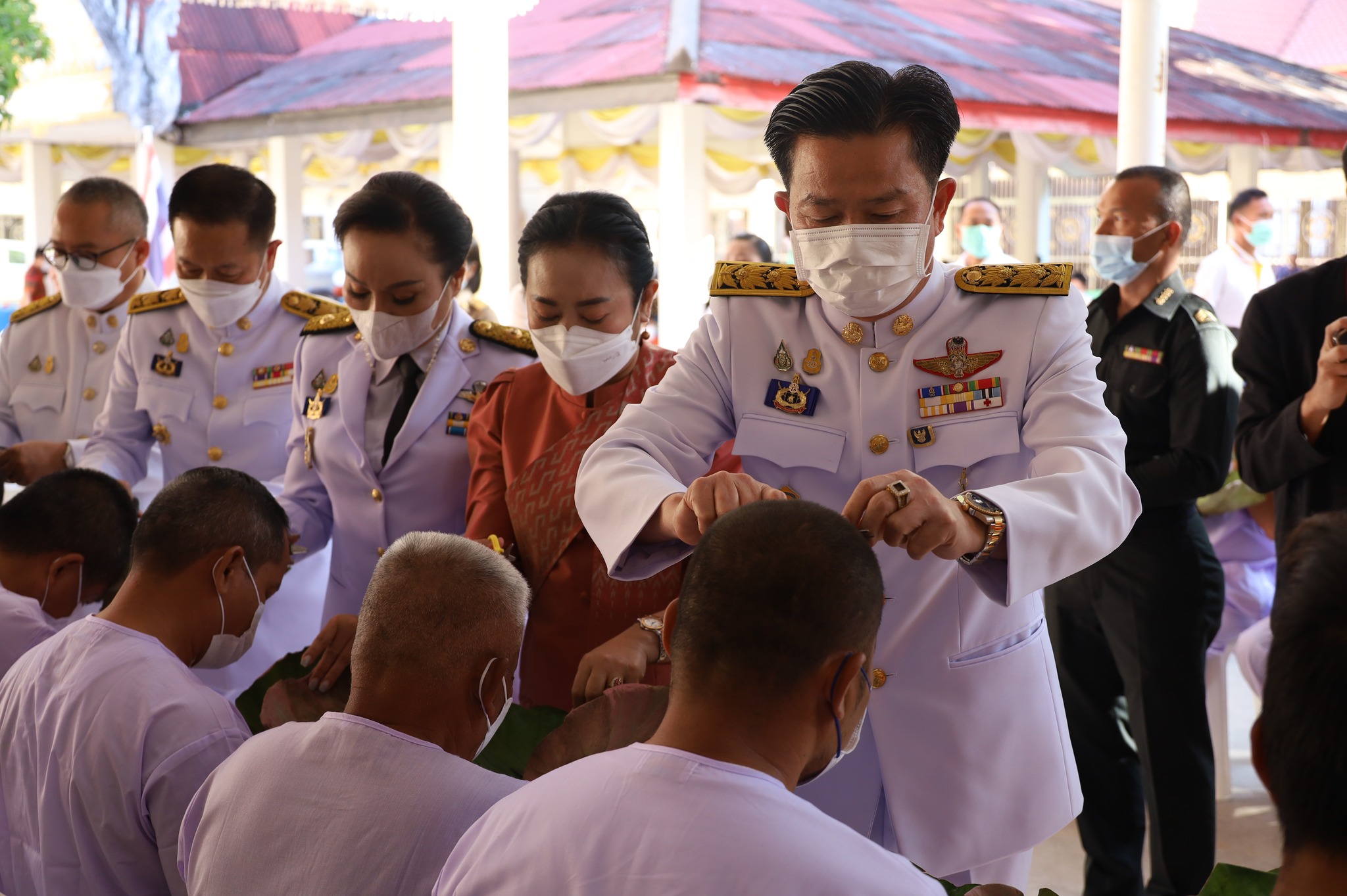 พช.มหาสารคาม ร่วมพิธีปลงผมนาค โครงการบรรพชาอุปสมบท 99 รูป ถวายพระพรชัยมงคล แด่สมเด็จพระเจ้าลูกเธอ เจ้าฟ้าพัชรกิติยาภา นเรนทิราเทพยวดี กรมหลวงราชสาริณีสิริพัชร มหาวัชรราชธิดา