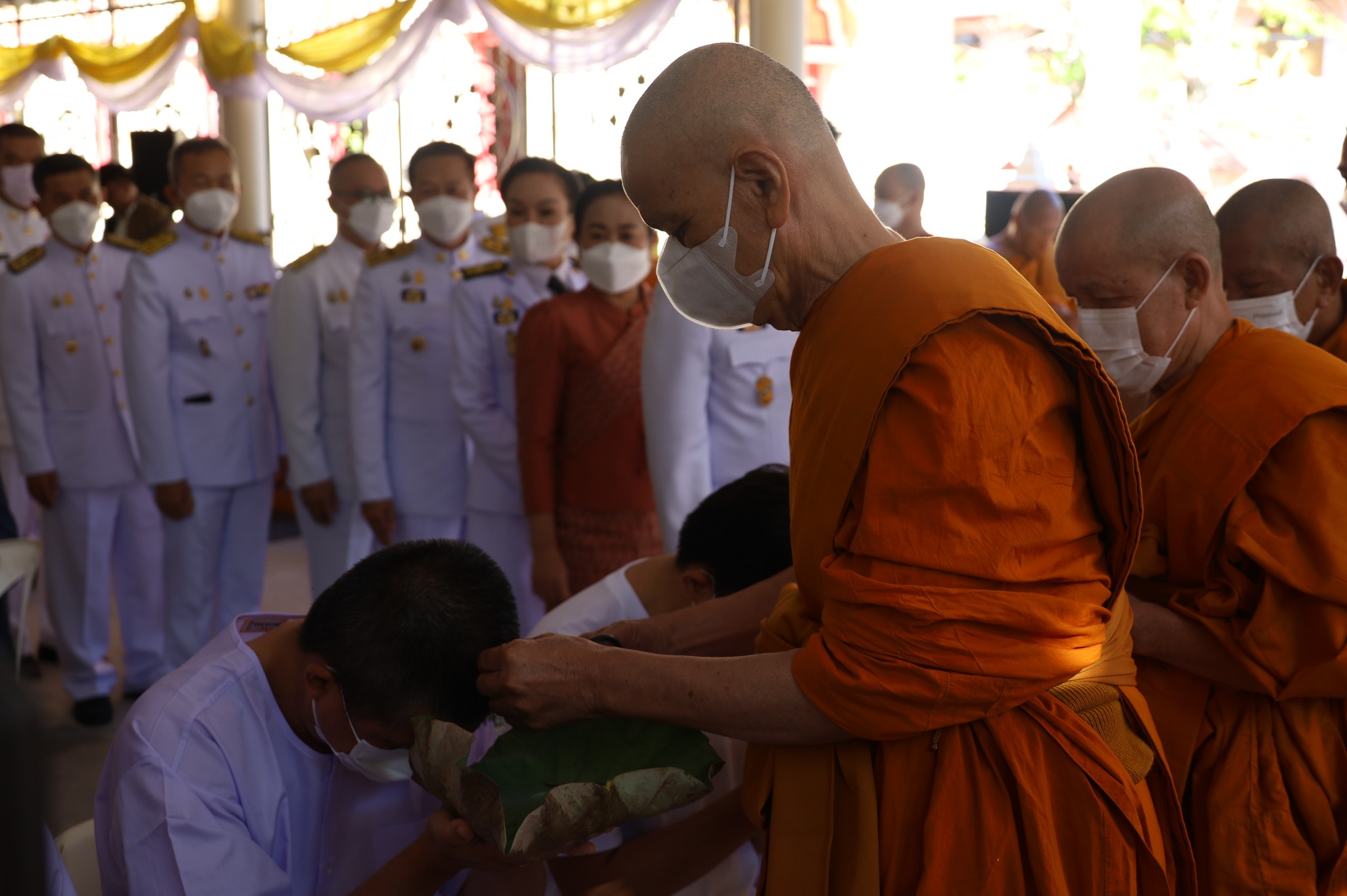 พช.มหาสารคาม ร่วมพิธีปลงผมนาค โครงการบรรพชาอุปสมบท 99 รูป ถวายพระพรชัยมงคล แด่สมเด็จพระเจ้าลูกเธอ เจ้าฟ้าพัชรกิติยาภา นเรนทิราเทพยวดี กรมหลวงราชสาริณีสิริพัชร มหาวัชรราชธิดา