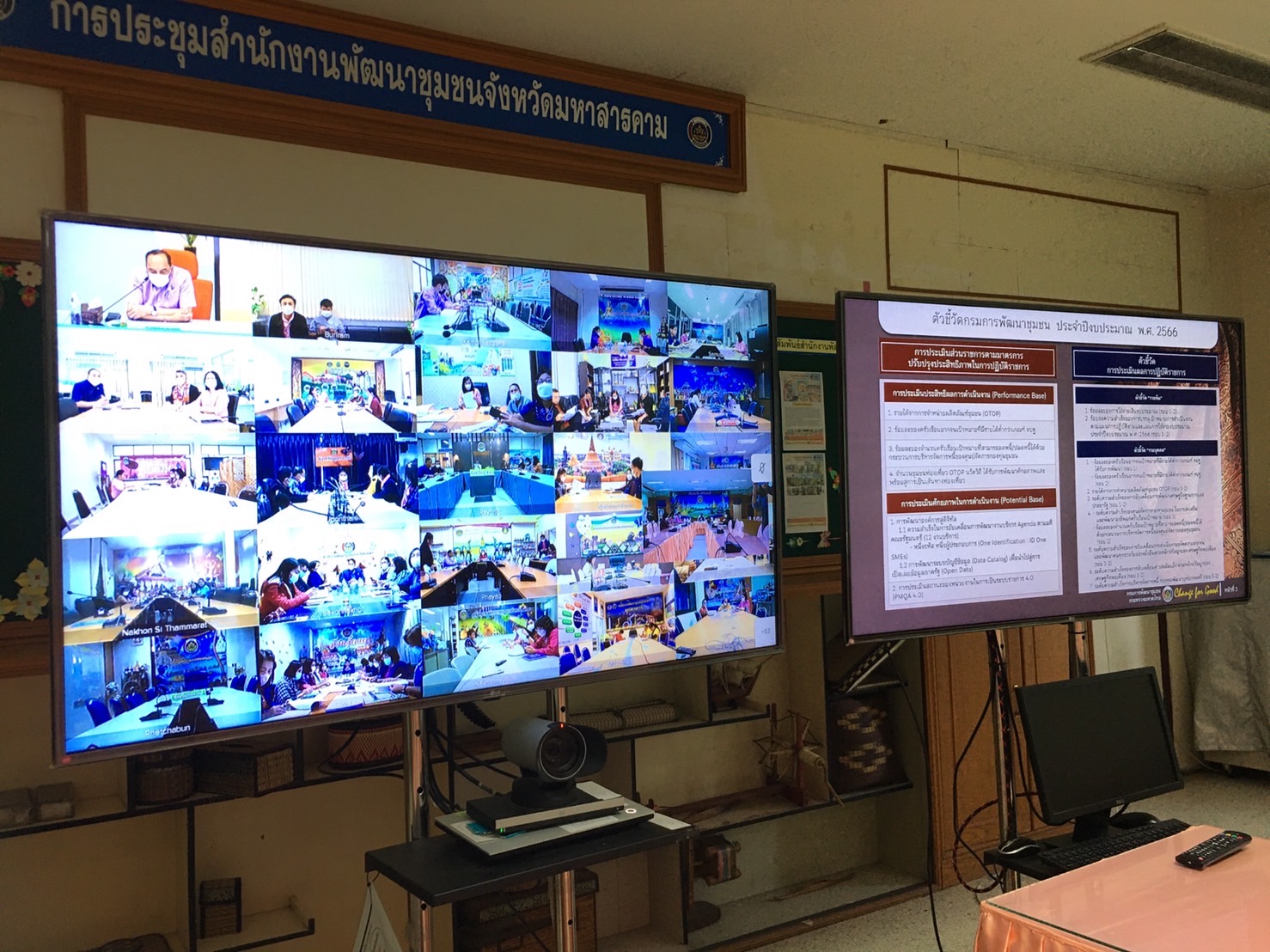 พช.มหาสารคาม ร่วมประชุมเชิงปฏิบัติการการดำเนินงานตามมาตรการปรับปรุงประสิทธิภาพในการปฏิบัติราชการ ประจำปีงบประมาณ พ.ศ. 2566 ผ่านระบบการประชุมทางไกล (Video Conference)