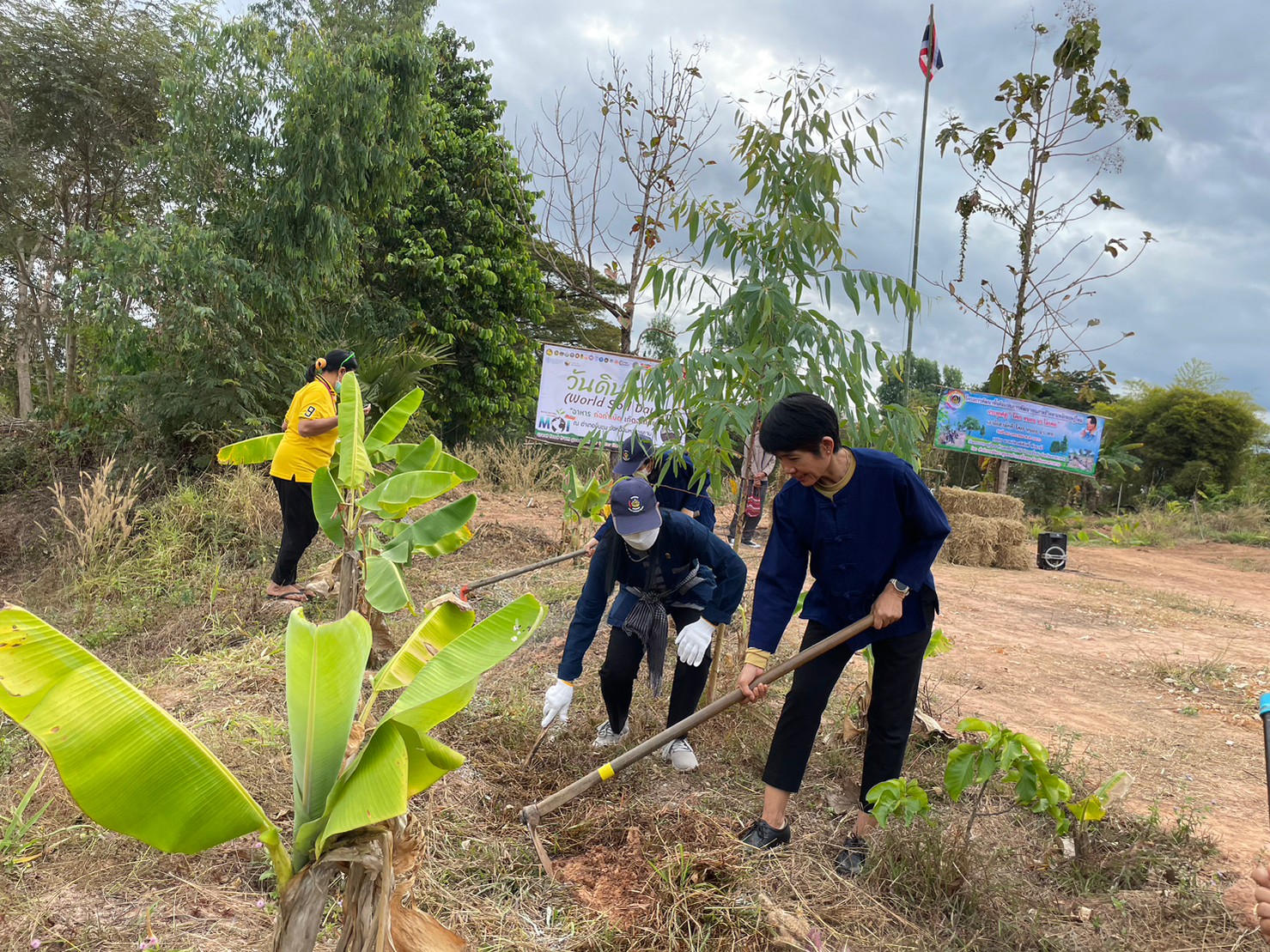 พช.มหาสารคาม ร่วมกับภาคีเครือข่ายโคกหนองนา พช.มหาสารคาม จัดกิจกรรมเอามื้อสามัคคี ณ แปลงโคกหนองนา อำเภอชื่นชม