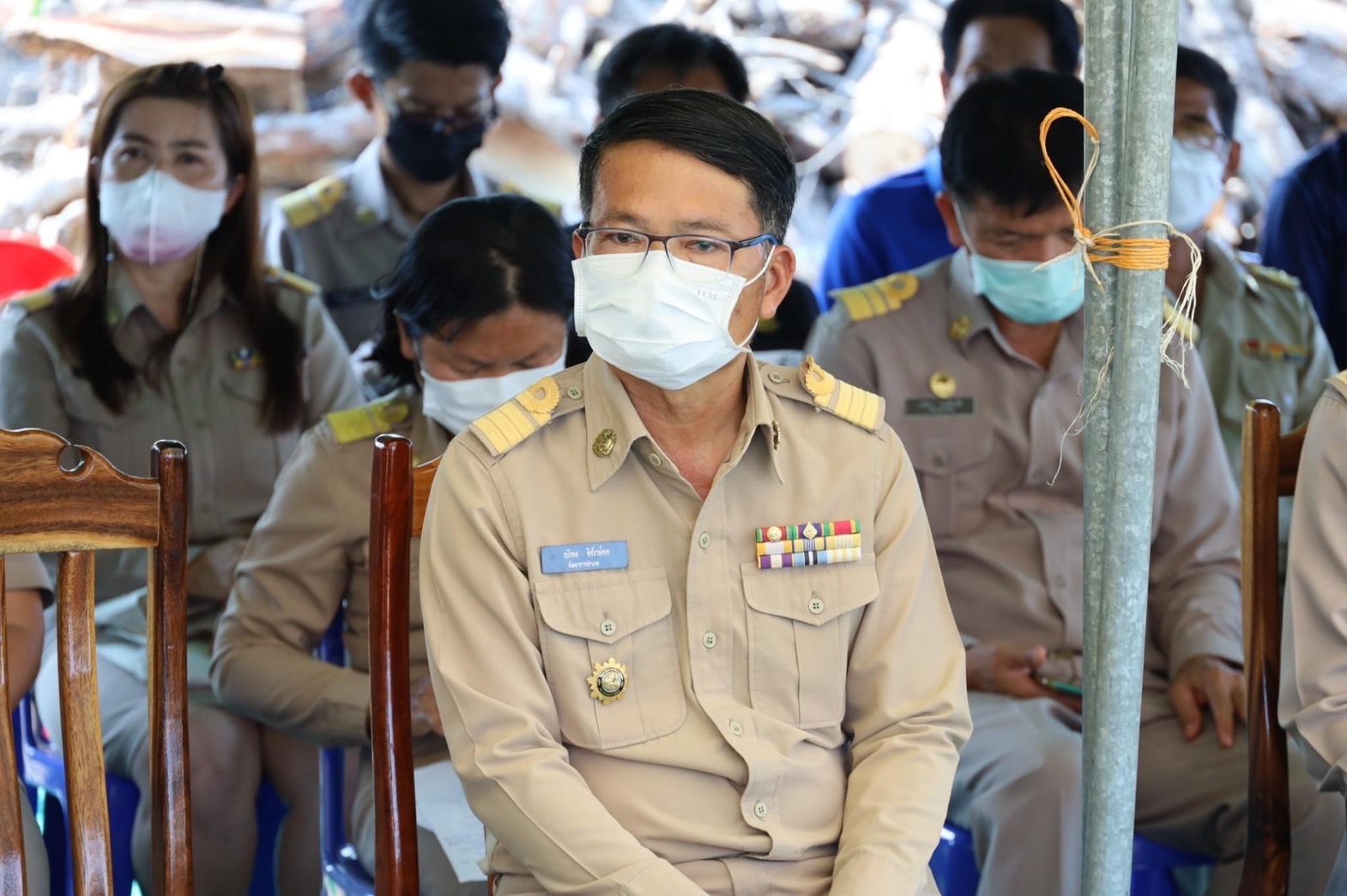 พช.มหาสารคาม ร่วมให้การต้อนรับ พลโท สมบัติ ธัญญะวัน นายทหารปฏิบัติการพิเศษ สำนักพระราชวัง และคณะ ลงพื้นที่ตรวจความพร้อม การดำเนินโครงการ “โคก หนอง นา โมเดล” ในพื้นที่อำเภอวาปีปทุม จังหวัดมหาสารคาม