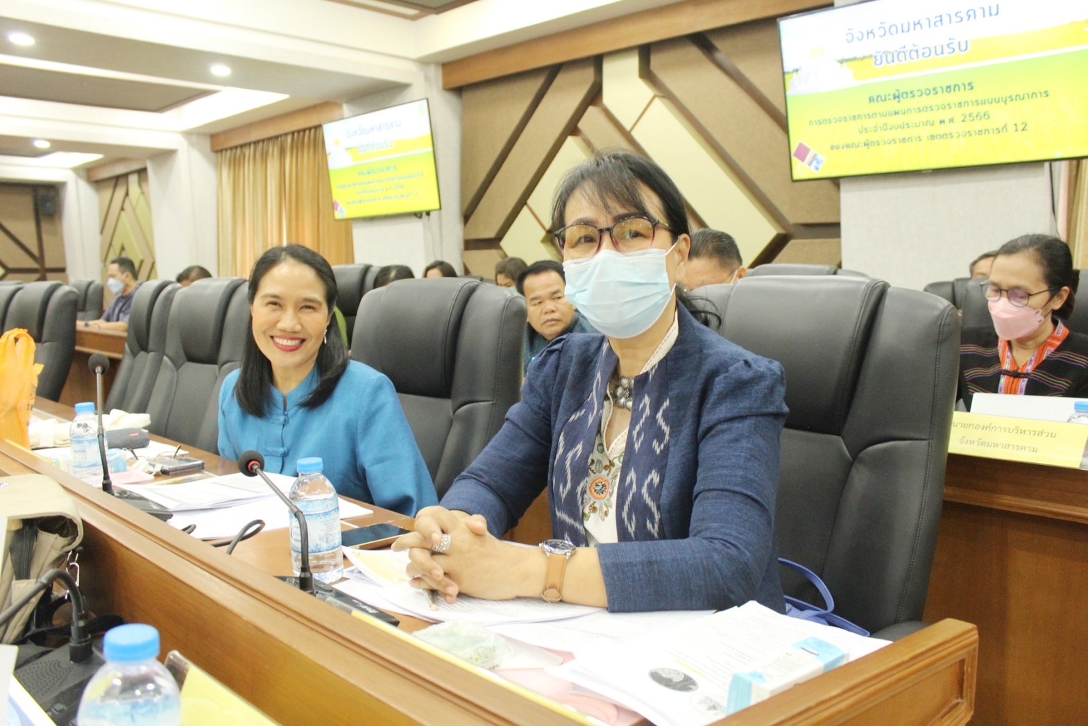 ผู้ตรวจราชการสำนักนายกรัฐมนตรี และคณะผู้ตรวจราชการกระทรวง เขต 12 ลงพื้นที่ตรวจราชการที่จังหวัดมหาสารคาม