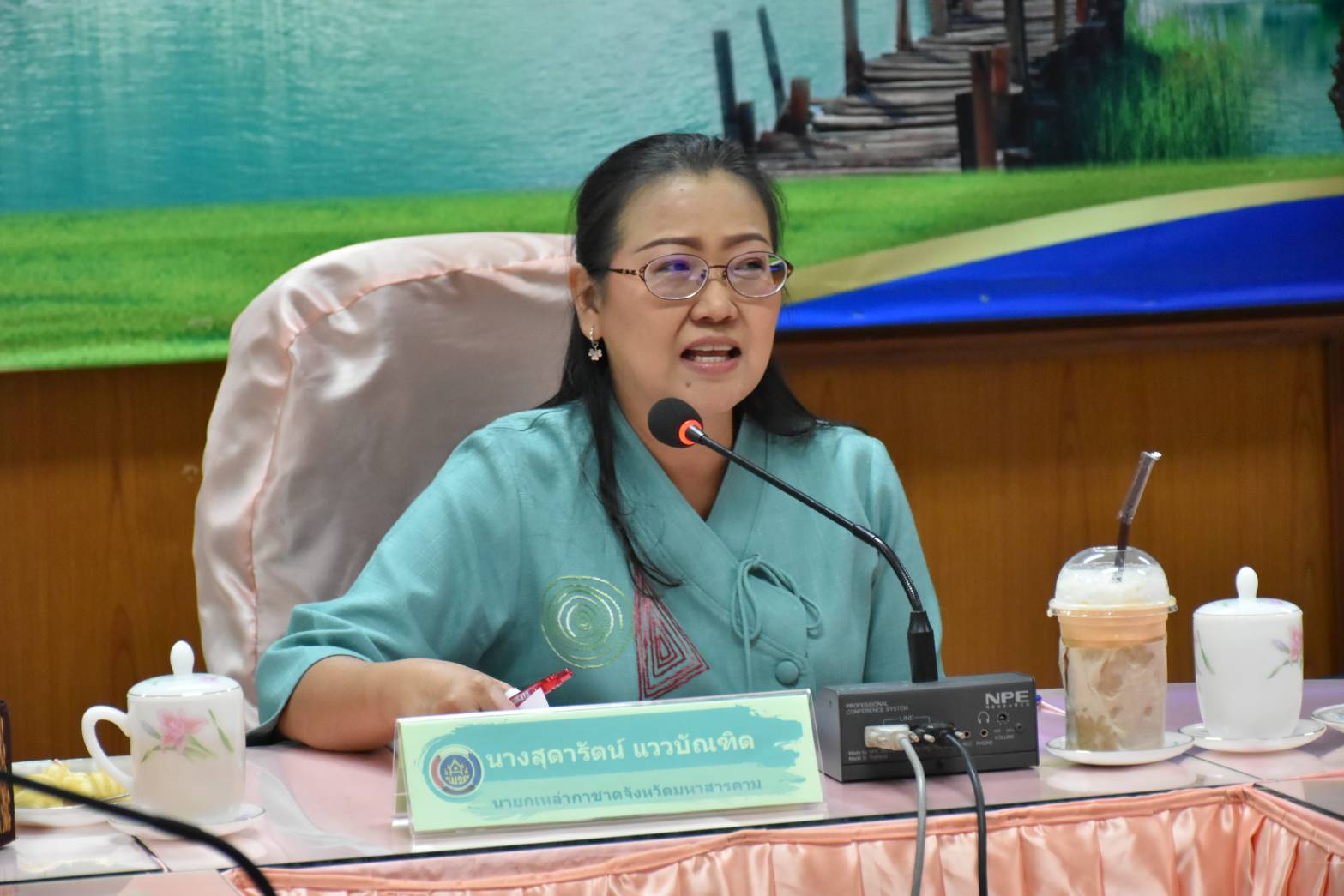 พช.มหาสารคาม ร่วมประชุมคณะกรรมการฝ่ายจัดงานเส้นสายลายผ้า ในงานประเพณีบุญเบิกฟ้าและงานกาชาดจังหวัดมหาสารคาม ประจำปี 2567