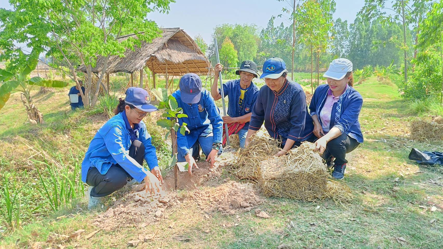 พช.มหาสารคาม ผนึกกำลังร่วมกับภาคีเครือข่ายโคกหนองนา จัดกิจกรรมเอามื้อสามัคคี “หิ้วปิ่นโต ห่อข้าว ไปเอามื้อ เอาแฮง แปลง โคก หนอง นา” อำเภอกุดรัง จังหวัดมหาสารคาม