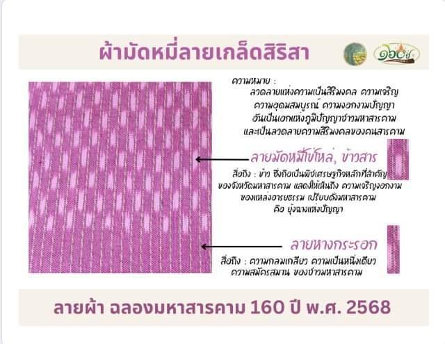 💠พช.มหาสารคาม  เปิดจอง ผ้ามัดหมี่ลายเกร็ดสิริสา (ลายผ้าฉลองมหาสารคาม 160 ปี พ.ศ.2568 ในกิจกรรมพบปะแลกเปลี่ยนความคิดเห็นและสร้างความสามัคคี (สภากาแฟ) ประจำเดือนพฤศจิกายน 2567💠
