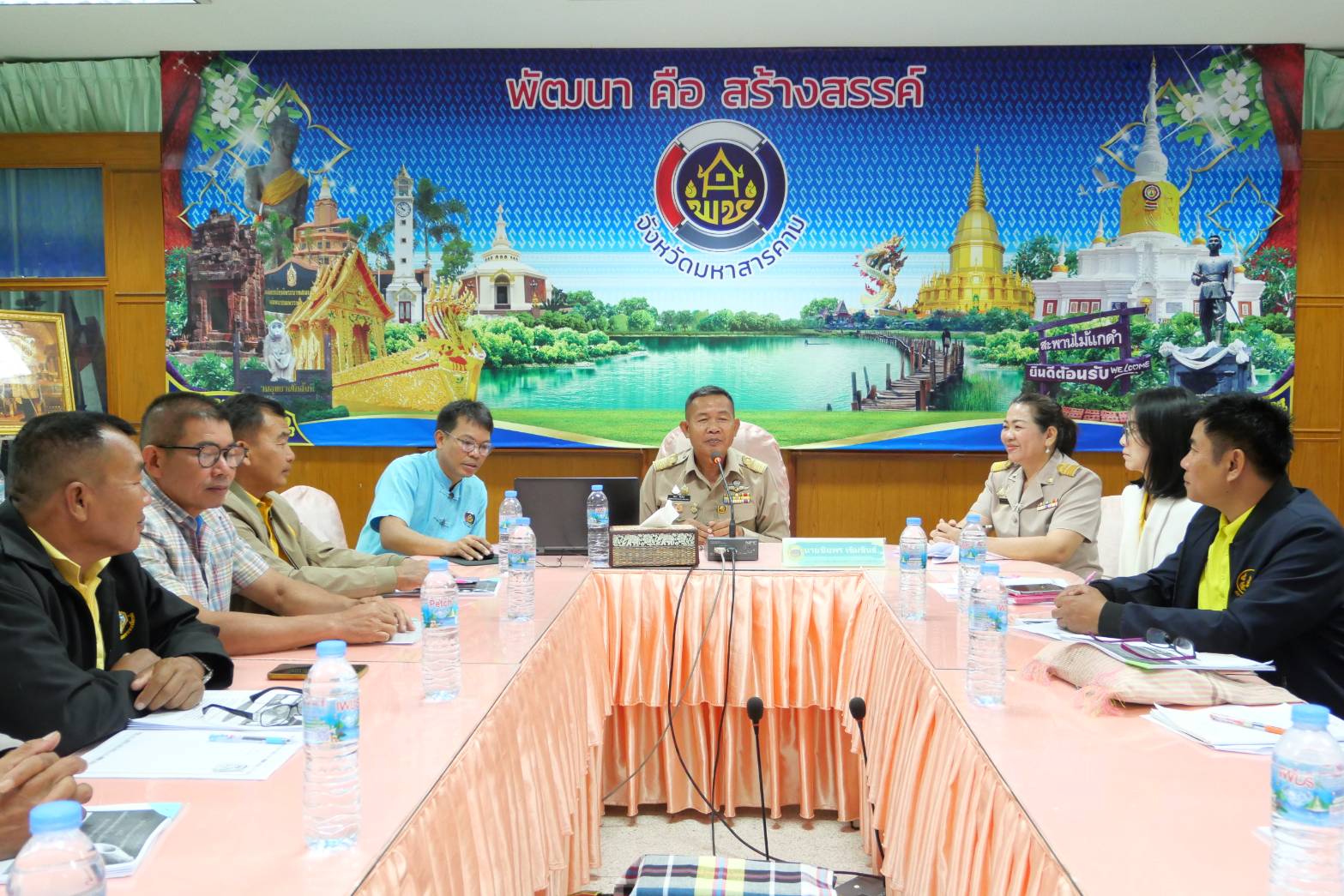พช. มหาสารคาม จัดประชุมเชิงปฏิบัติการเสริทสรา้งทักษะคณะกรรมการบริหารศูนย์ประสานงานองค์การชุมชนระดับอำเภอ (ศอช.อ.)