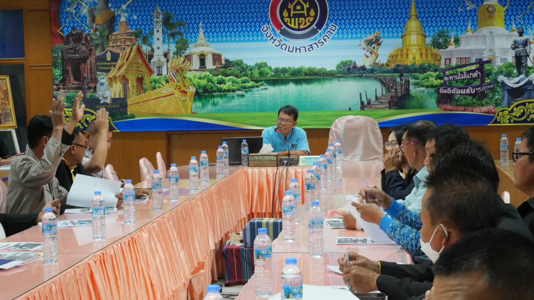 พช. มหาสารคาม จัดประชุมเชิงปฏิบัติการเสริทสรา้งทักษะคณะกรรมการบริหารศูนย์ประสานงานองค์การชุมชนระดับอำเภอ (ศอช.อ.)