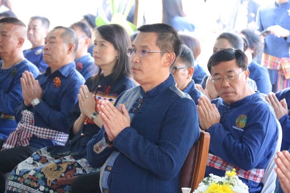 พช.มหาสารคาม ร่วมประกอบพิธีบวงสรวงแม่โพสพ วันขึ้น 3 ค่ำ เดือน 3 ในงานประเพณีบุญเบิกฟ้าและงานกาชาดจังหวัดมหาสารคาม ประจำปี 2568