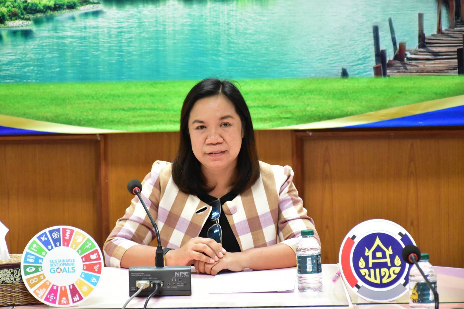 พช.มหาสารคาม : จัดประชุมคณะกรรมการตลาดนัดคนไทยยิ้มได้ ศาลากลางจังหวัดมหาสารคาม
