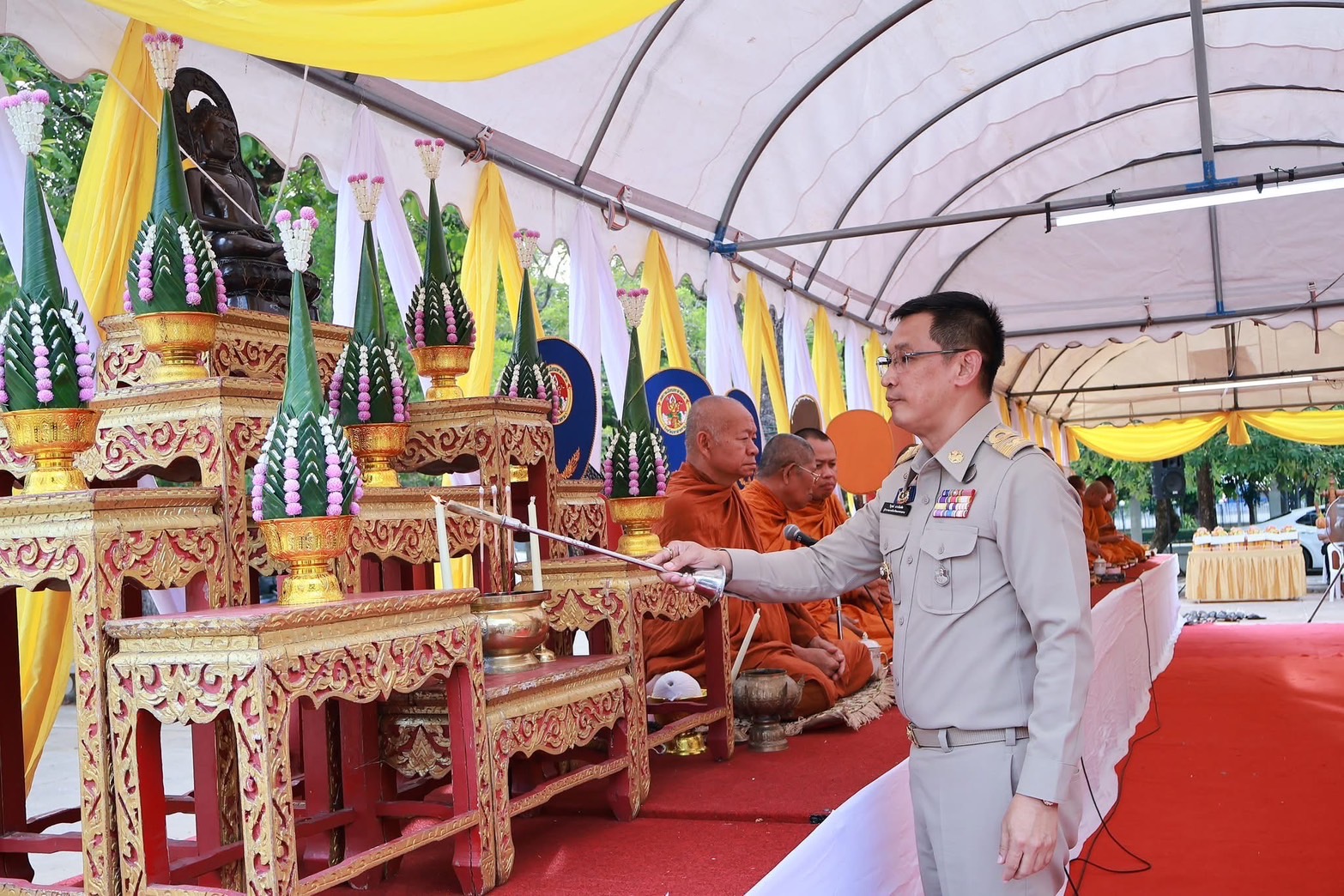 พช.มหาสารคาม : ร่วมพิธีเจริญพระพุทธมนต์ เสริมสร้างความเป็นสิริมงคล ในงานประเพณีบุญชำฮะ (บุญเดือน 7) เนื่องในวาระ 160 ปี จังหวัดมหาสารคาม