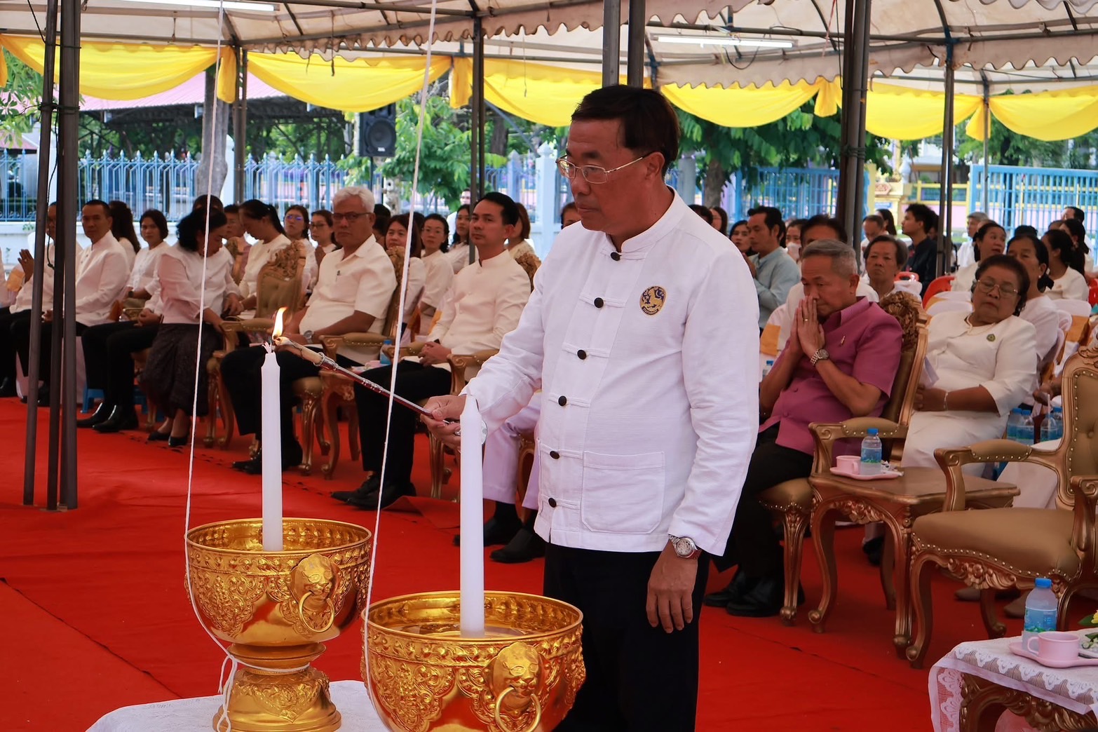 พช.มหาสารคาม : ร่วมพิธีเจริญพระพุทธมนต์ เสริมสร้างความเป็นสิริมงคล ในงานประเพณีบุญชำฮะ (บุญเดือน 7) เนื่องในวาระ 160 ปี จังหวัดมหาสารคาม