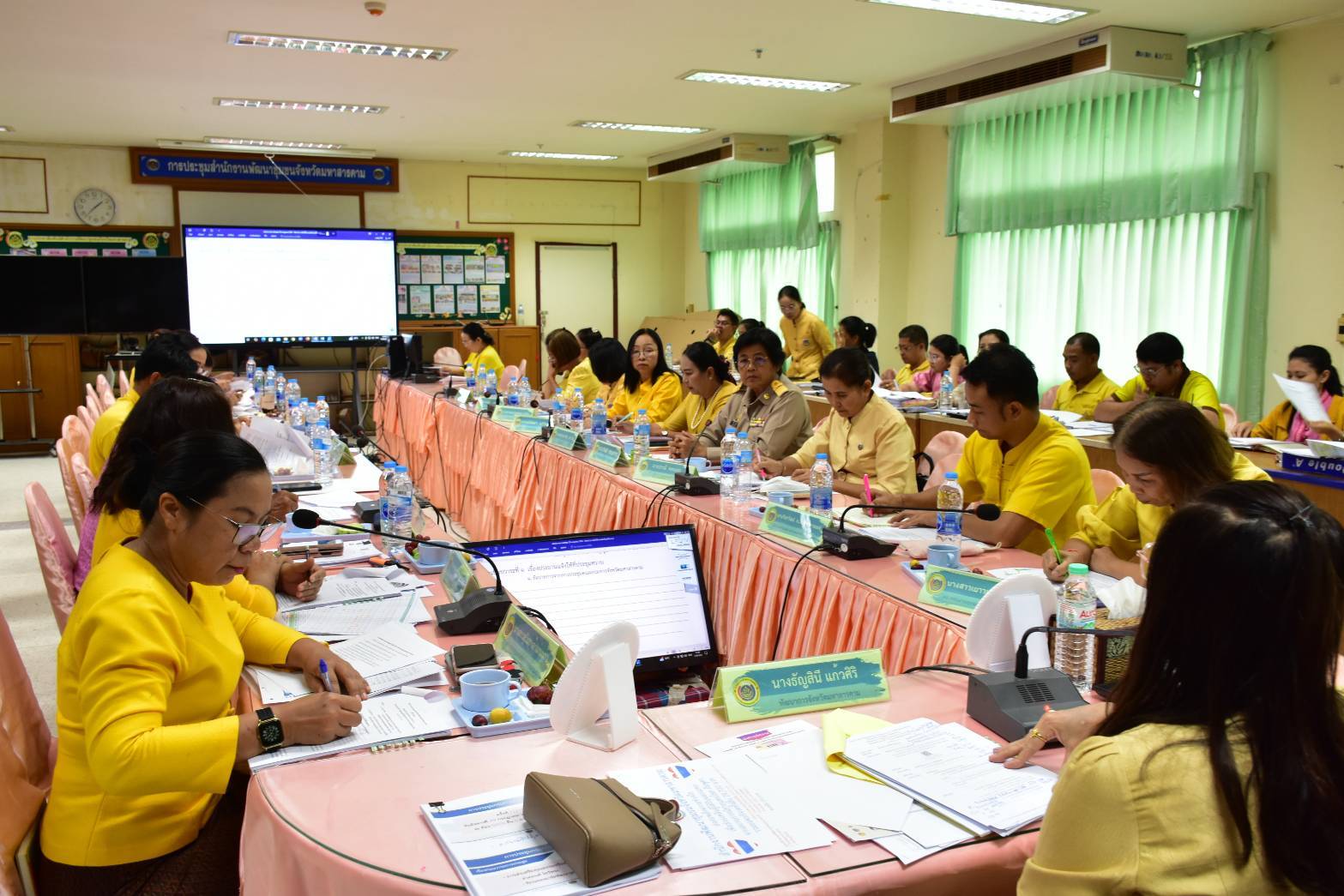 พช.มหาสารคาม ประชุมประจำเดือนสำนักงานพัฒนาชุมชนจังหวัดมหาสารคาม ครั้งที่ 7/2568